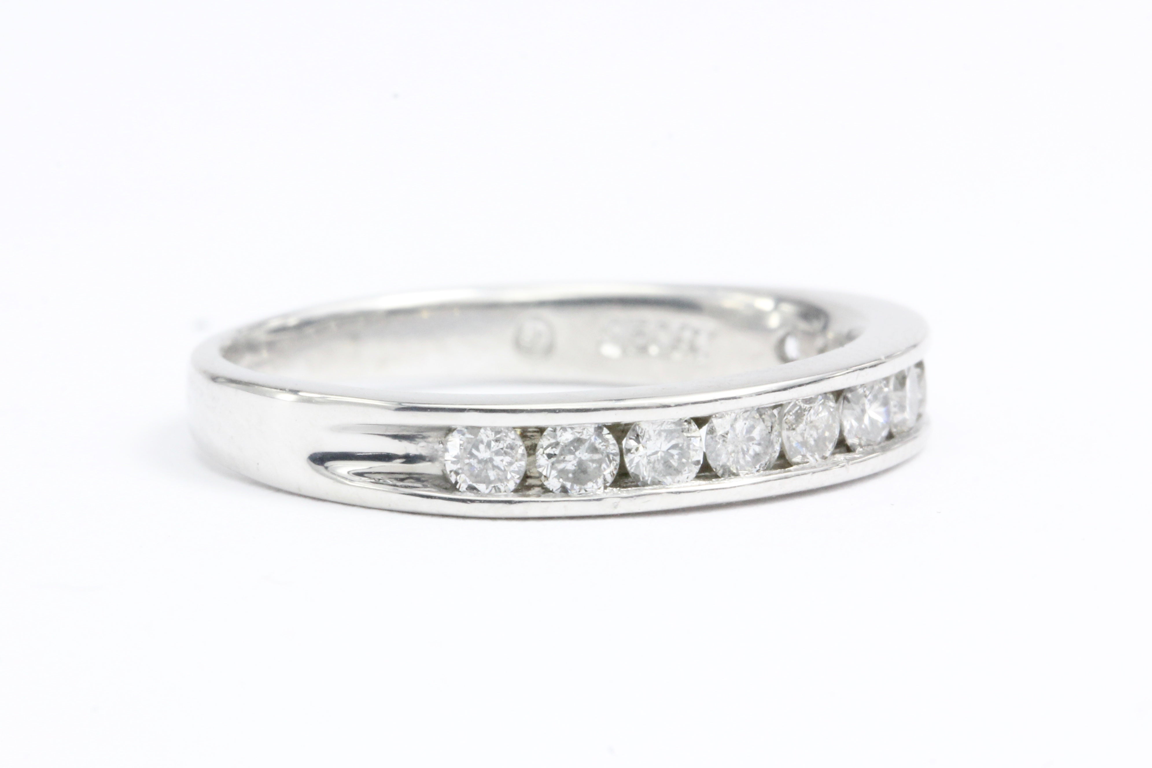 Platinum .5CTW Diamond Half Eternity Band - Queen May