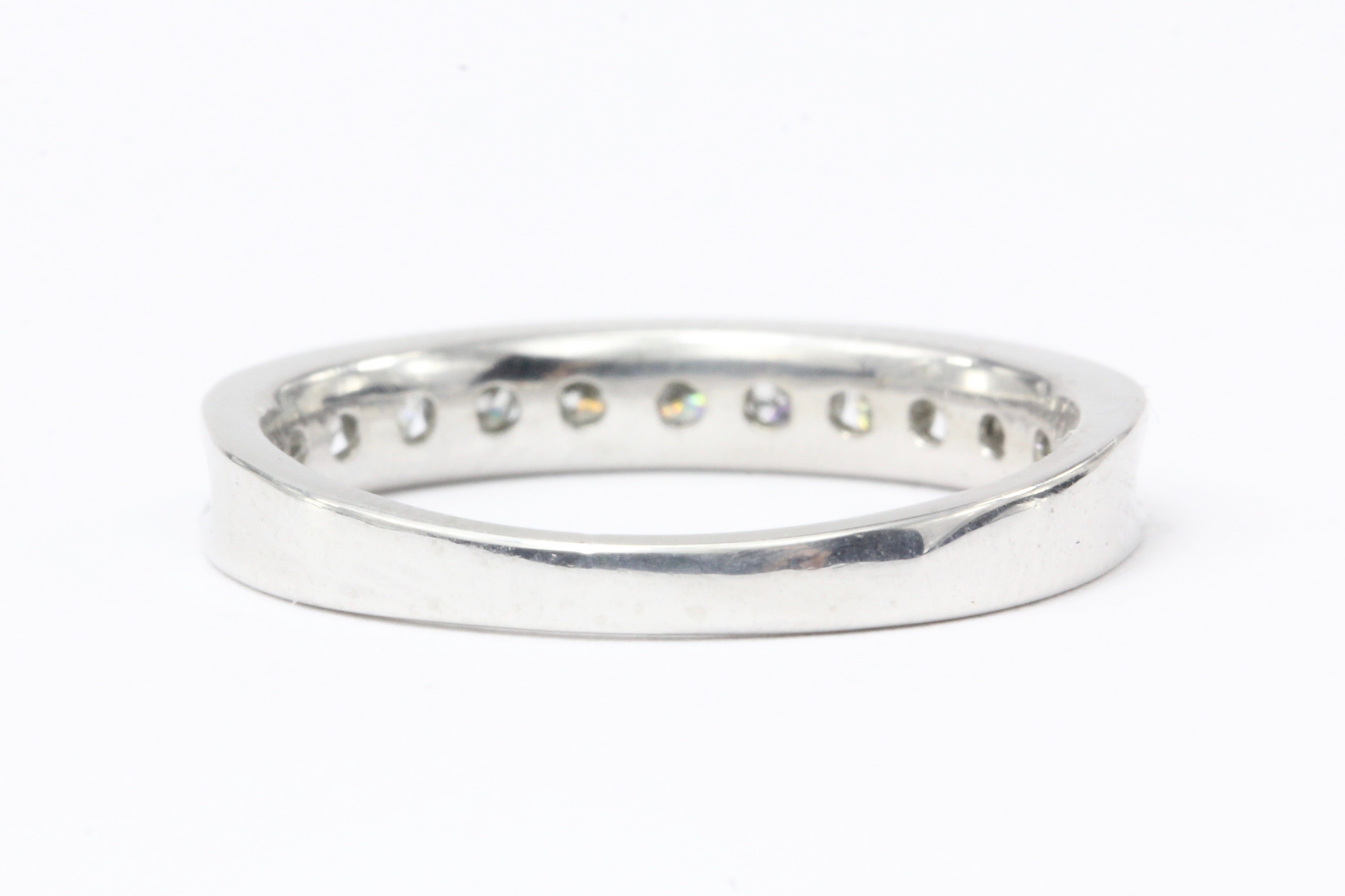 Platinum .5CTW Diamond Half Eternity Band - Queen May
