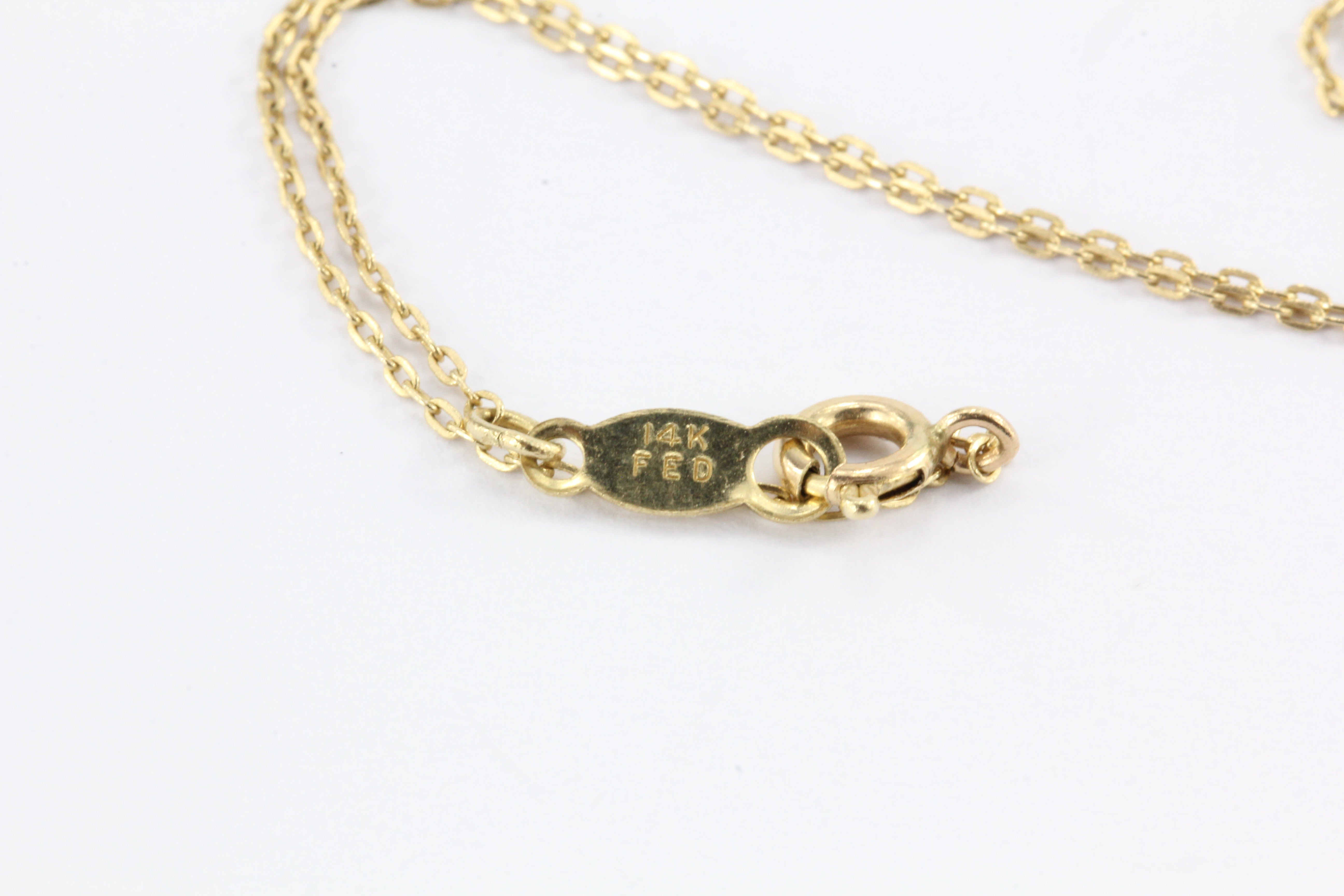 Art Nouveau 14K Gold Enamel Dogwood Flower Pendant Necklace A.J. Hedges c.1900 - Queen May