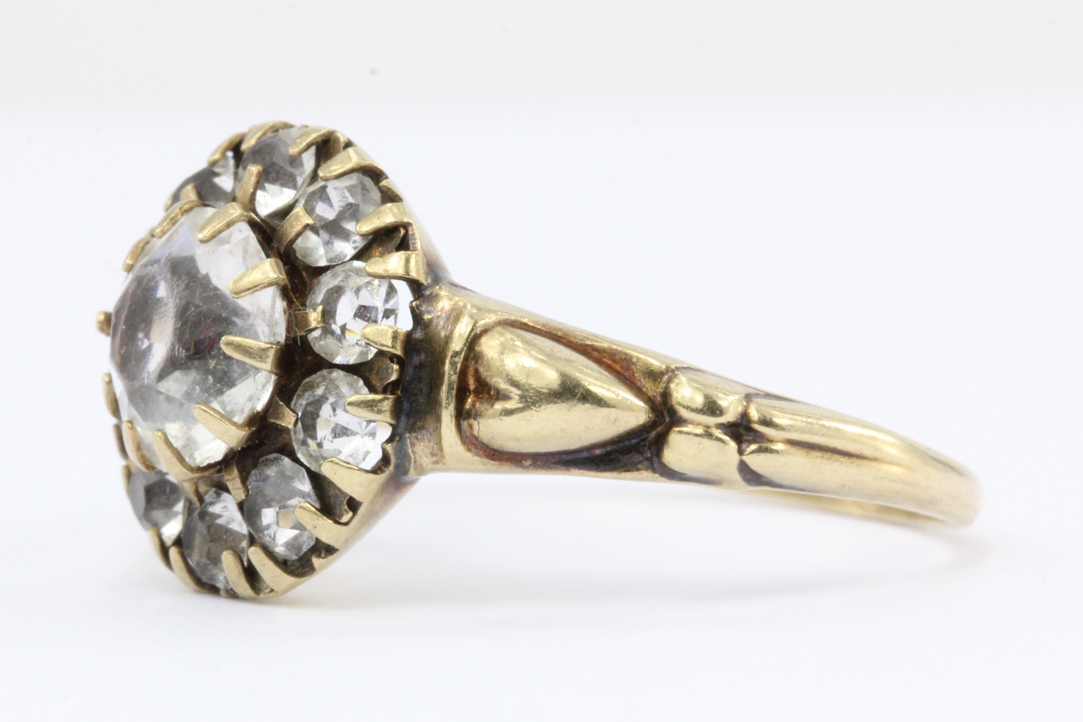 Victorian 10K Gold Paste Rosette Halo Ring c.1840 - Queen May