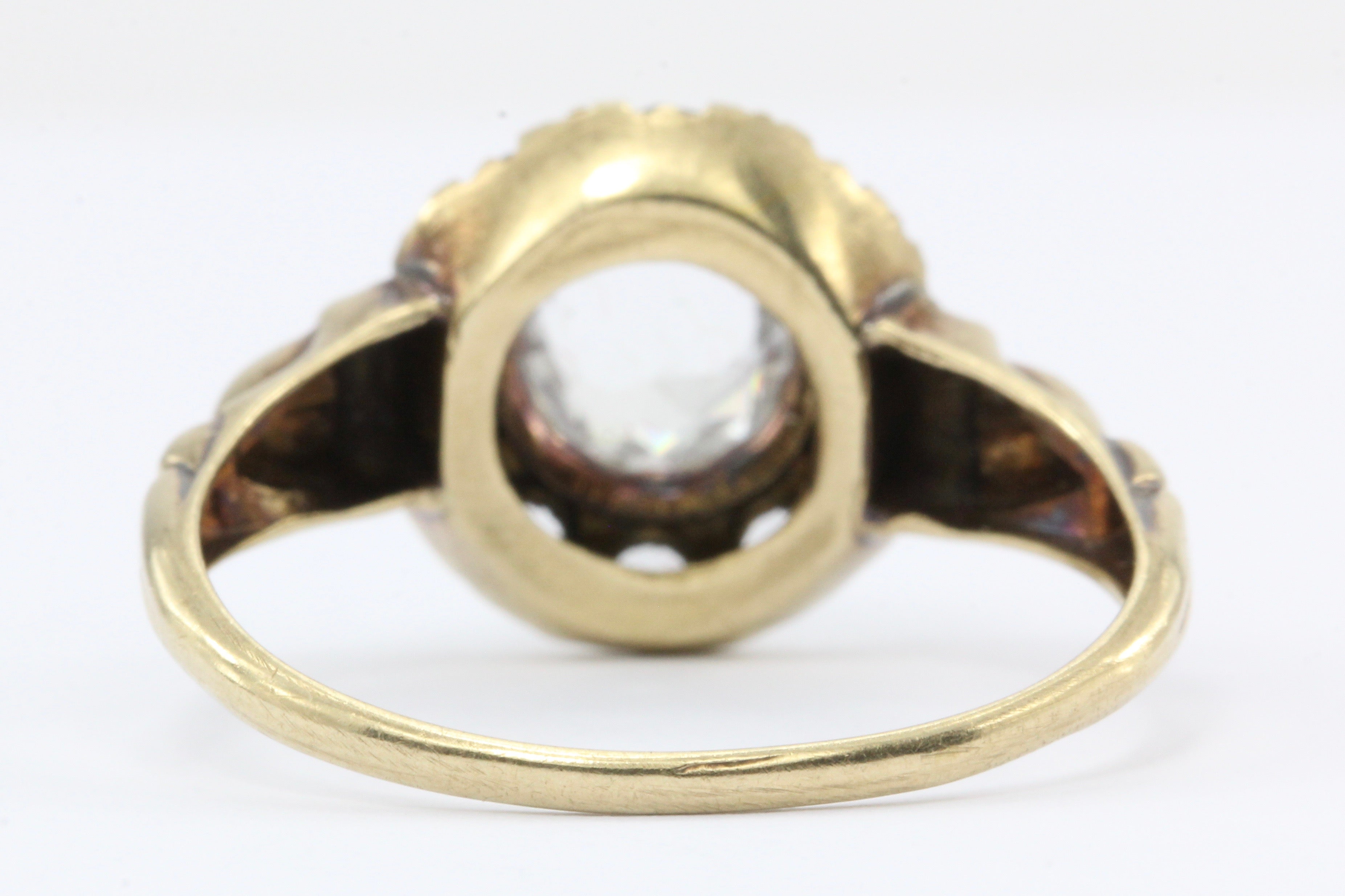 Victorian 10K Gold Paste Rosette Halo Ring c.1840 - Queen May