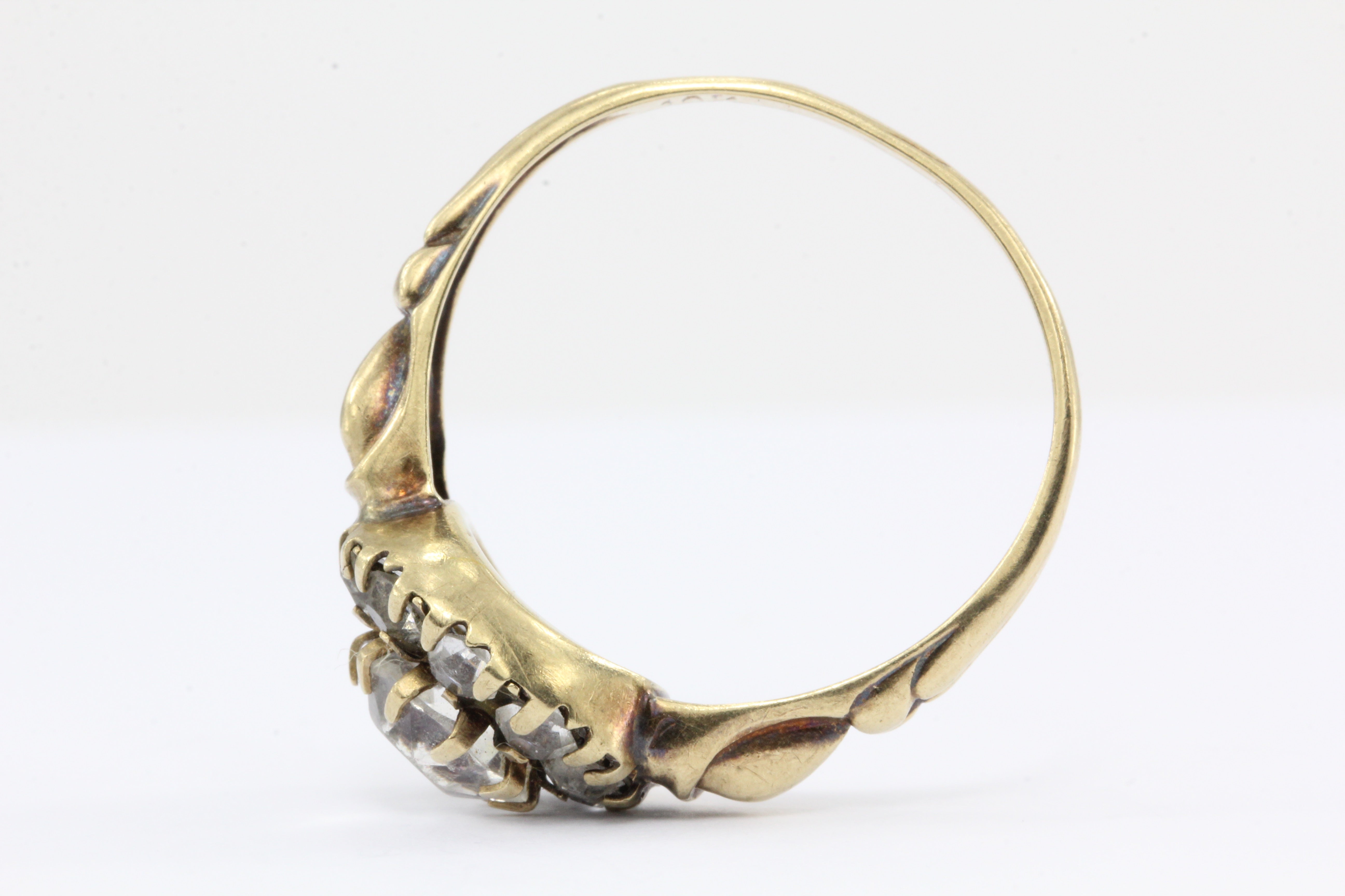 Victorian 10K Gold Paste Rosette Halo Ring c.1840 - Queen May