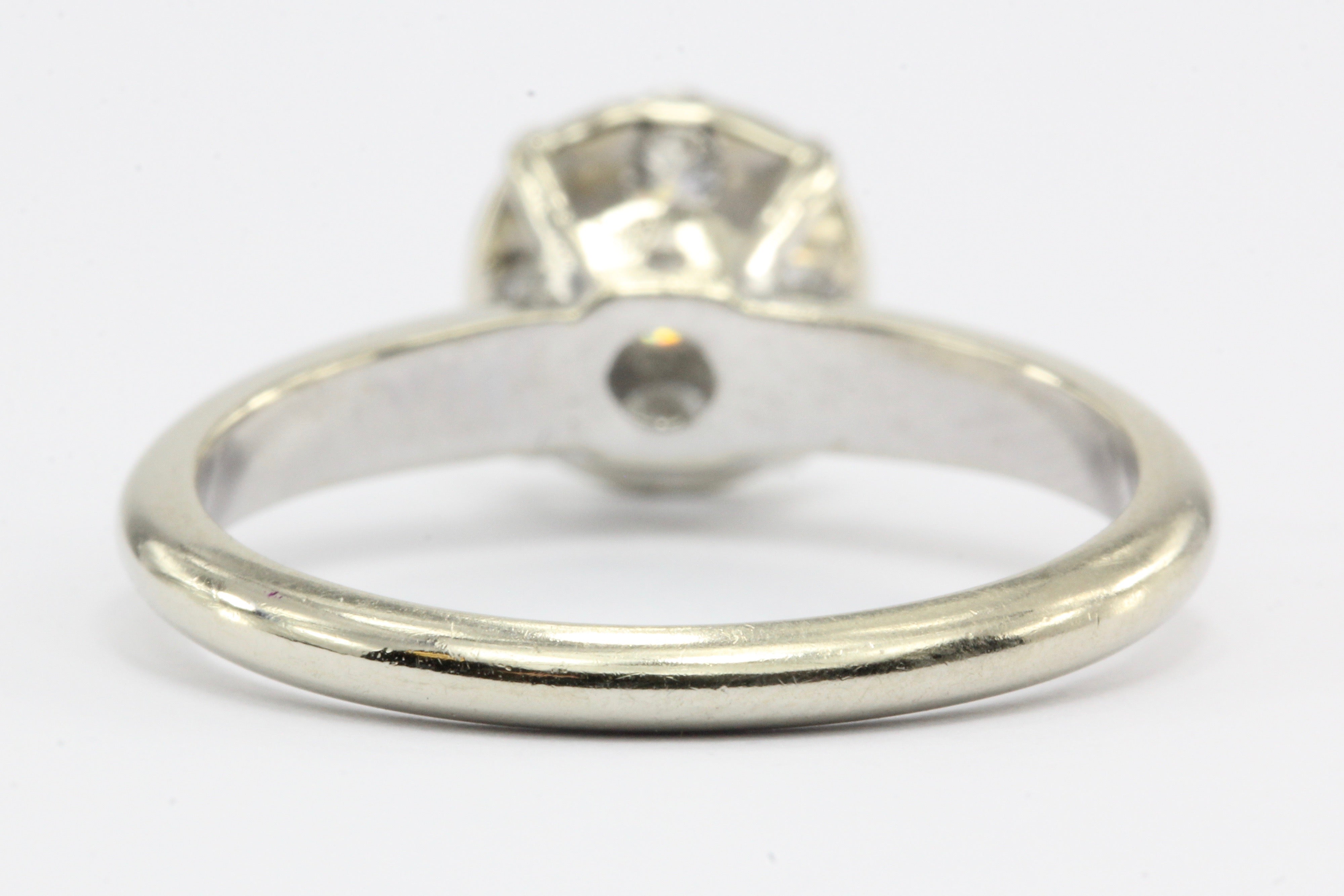 Retro 14K White Gold Diamond Cluster Engagement Ring by Fiancee c.1970 - Queen May