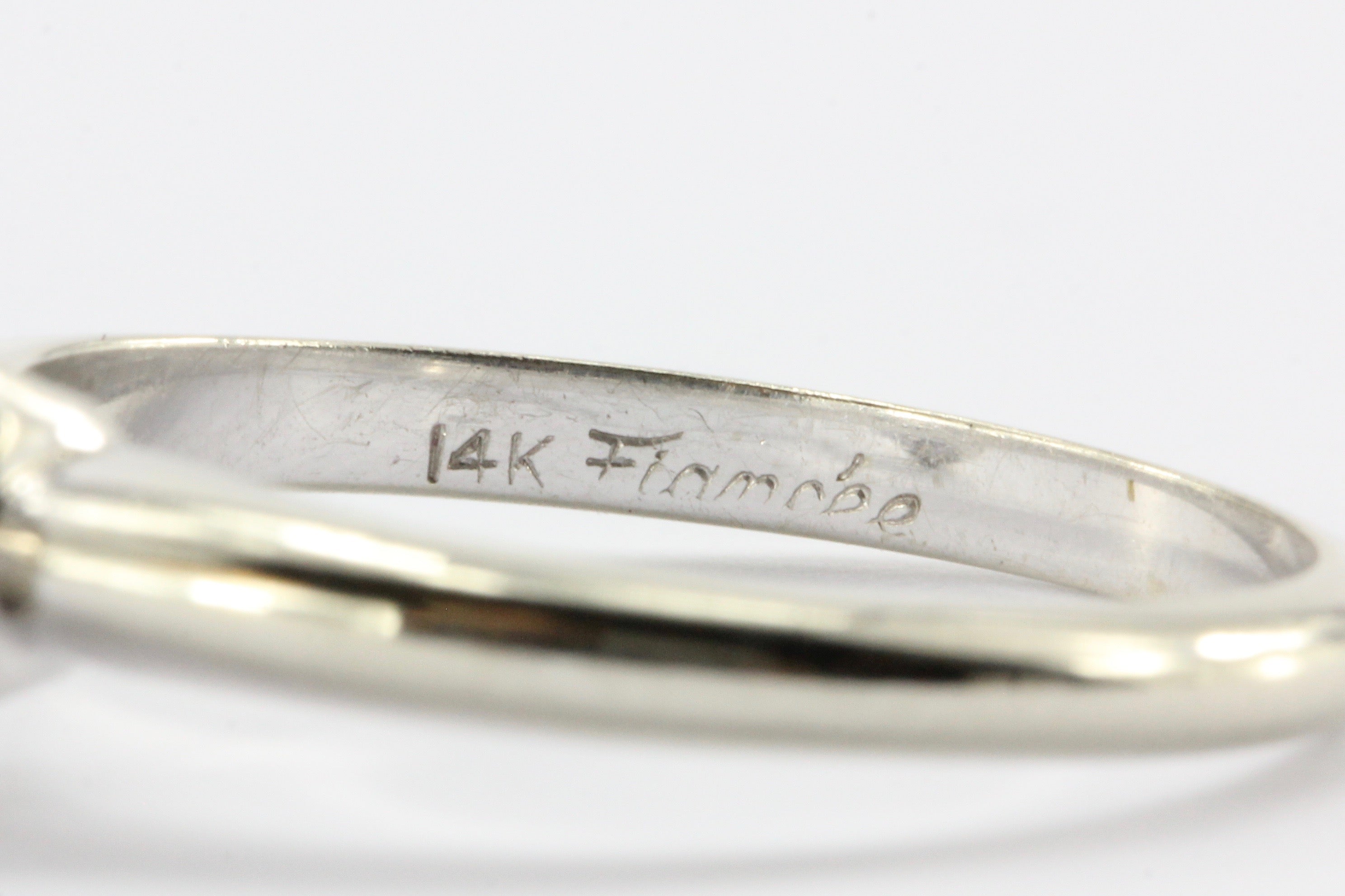 Retro 14K White Gold Diamond Cluster Engagement Ring by Fiancee c.1970 - Queen May