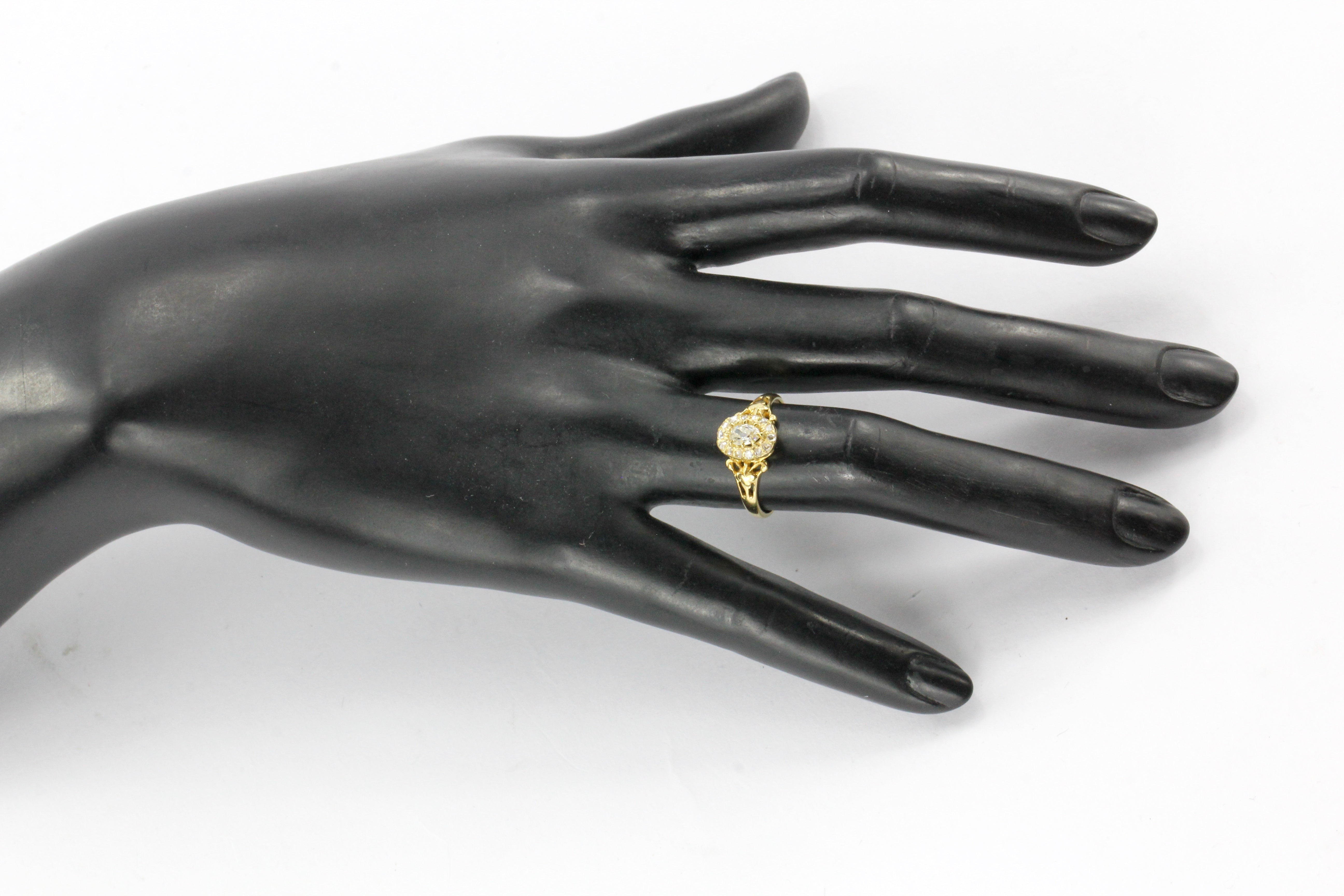 18K Gold Victorian Old Mine Cut Oval Engagement Ring Set w/ Rose Cut Diamonds - Queen May