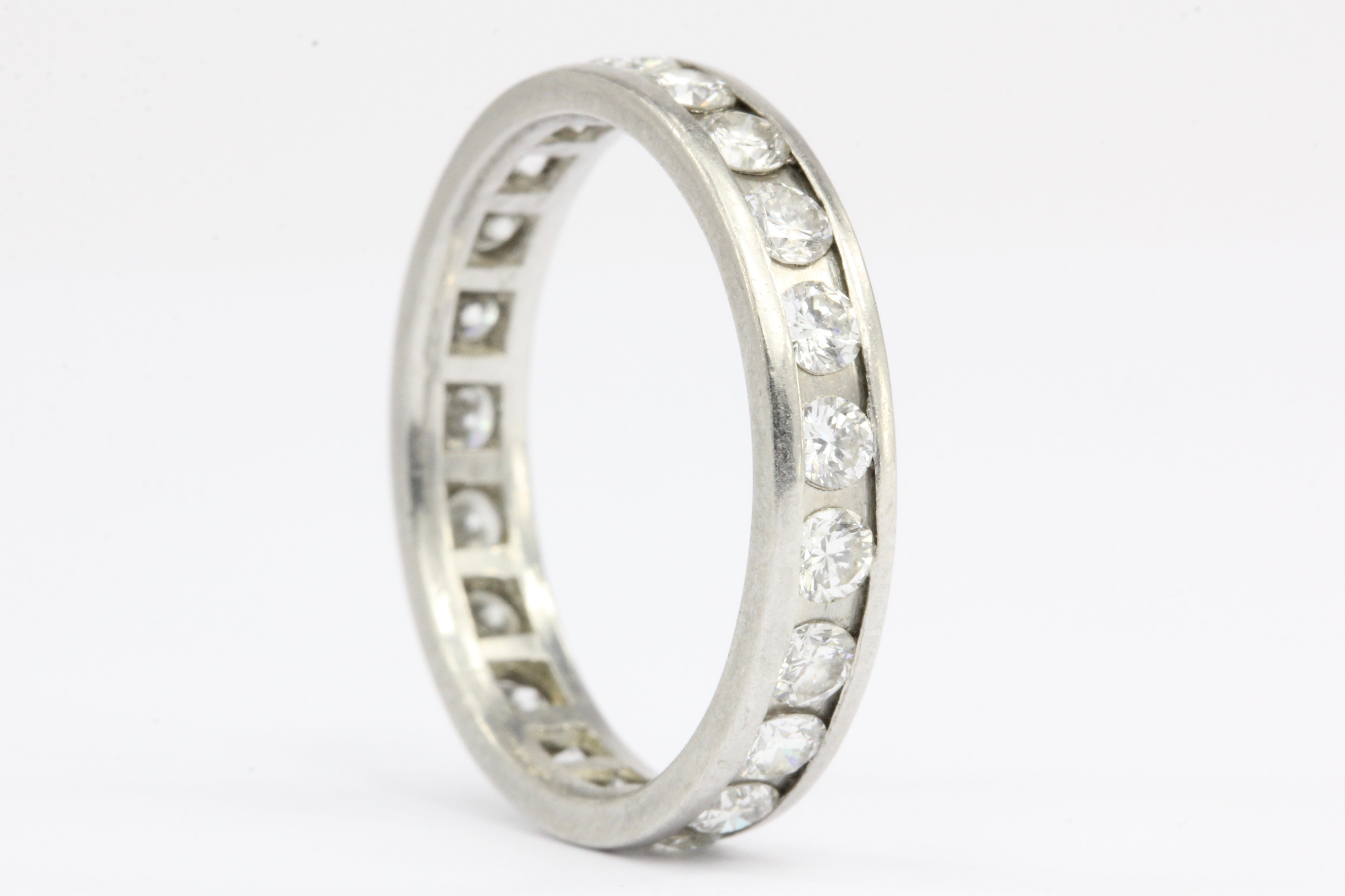 Platinum 1 CTW Diamond Eternity Band Size 6.25 - Queen May