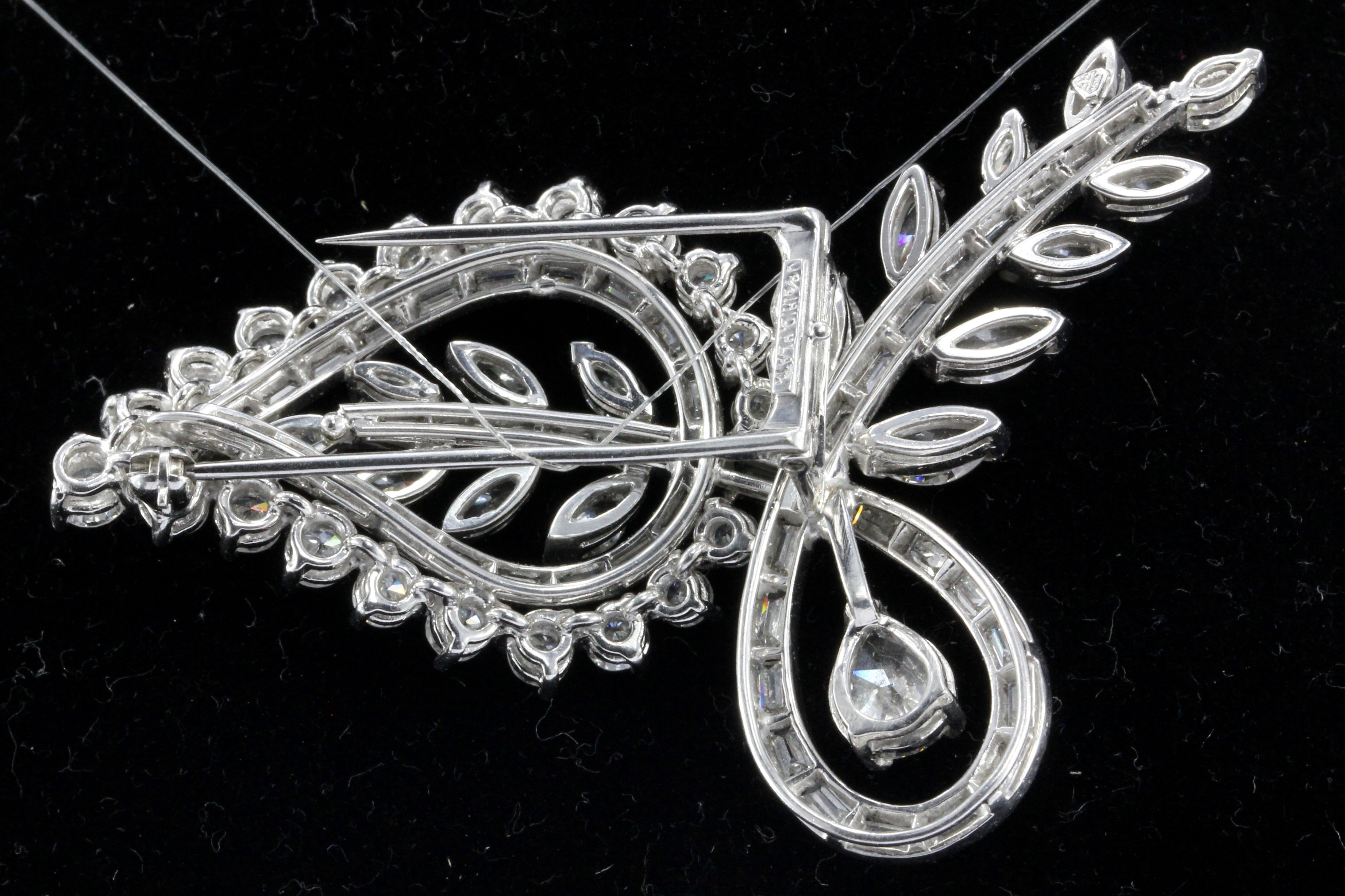 Retro Platinum 8 Carat Diamond Brooch - Queen May