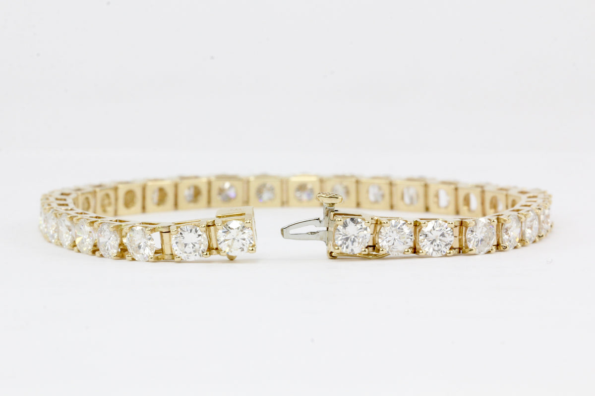 14K Yellow Gold 7 CTW Diamond Tennis Bracelet - Queen May
