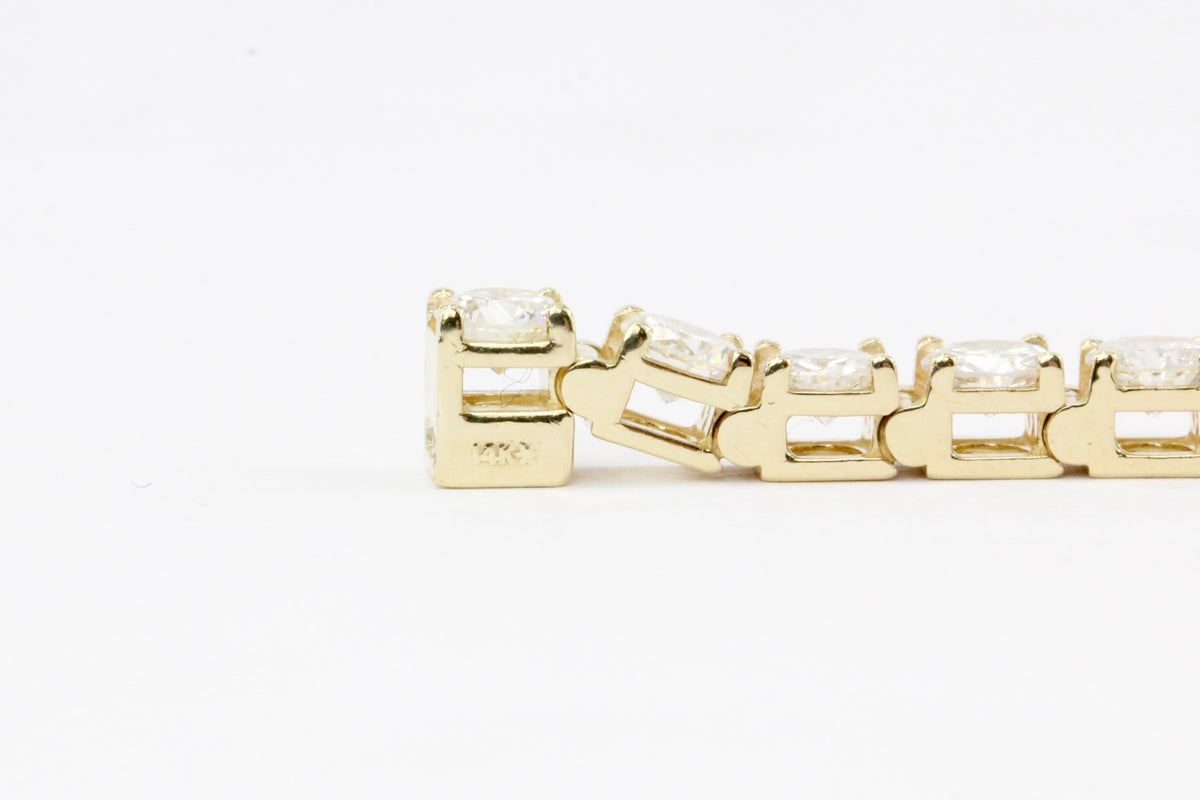 14K Yellow Gold 7 CTW Diamond Tennis Bracelet - Queen May