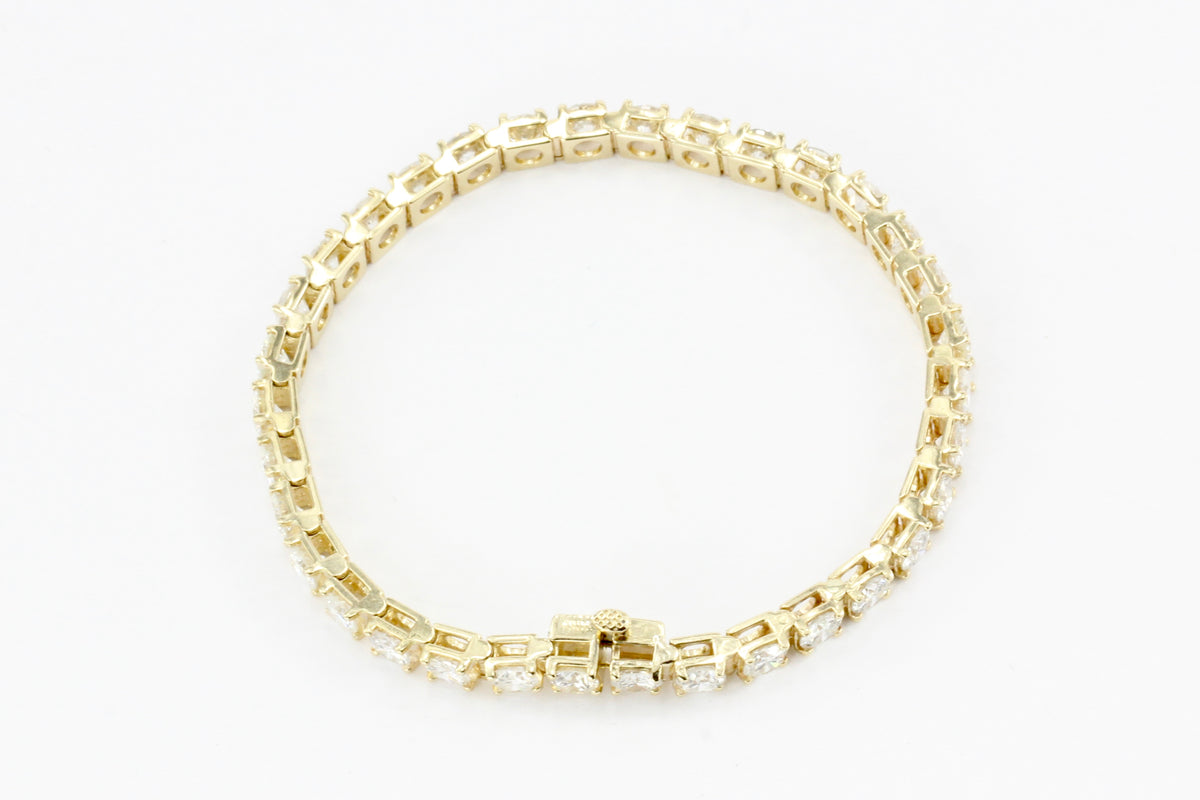 14K Yellow Gold 7 CTW Diamond Tennis Bracelet - Queen May