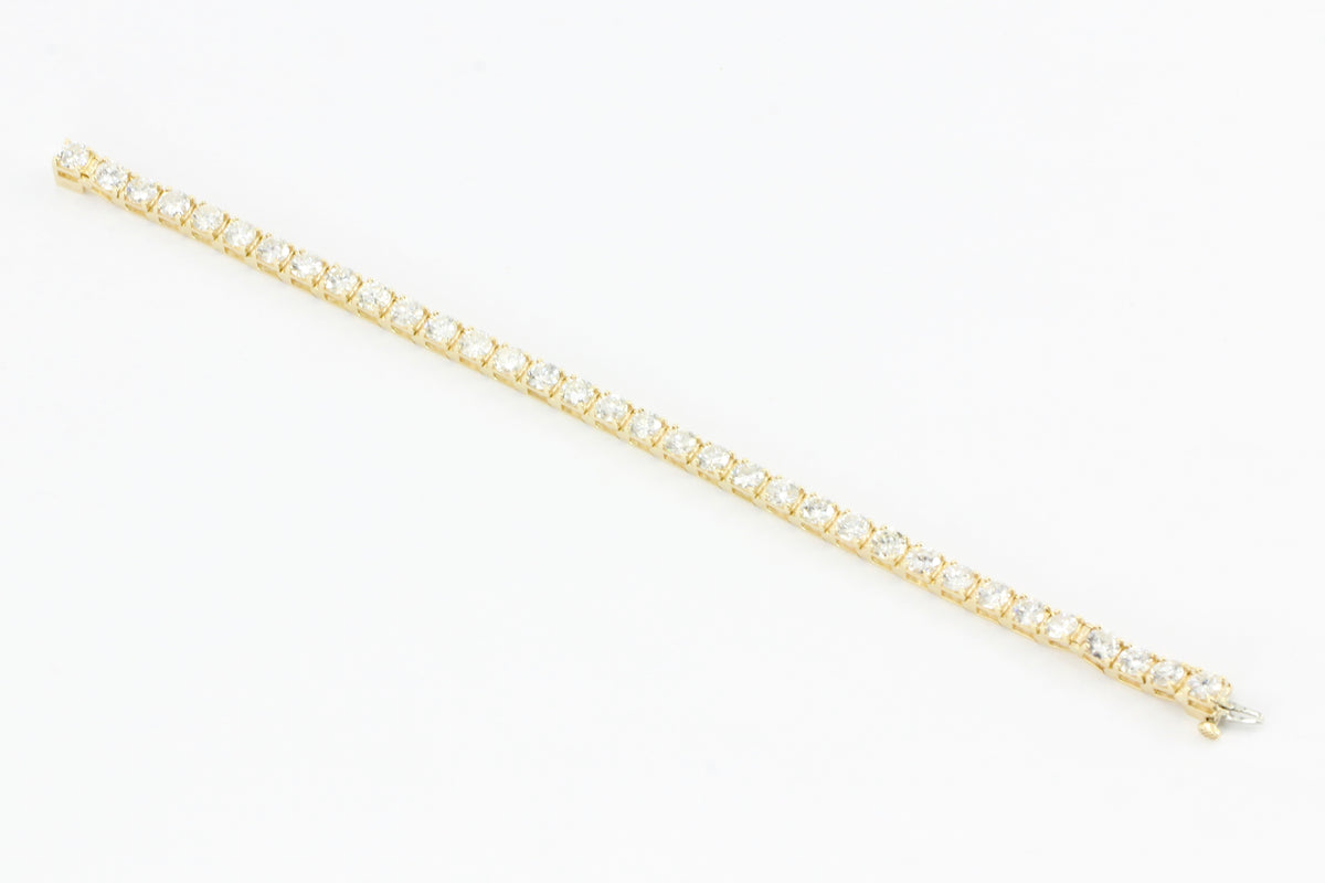 14K Yellow Gold 7 CTW Diamond Tennis Bracelet - Queen May