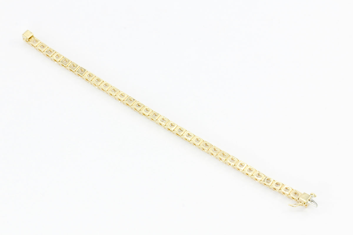 14K Yellow Gold 7 CTW Diamond Tennis Bracelet - Queen May