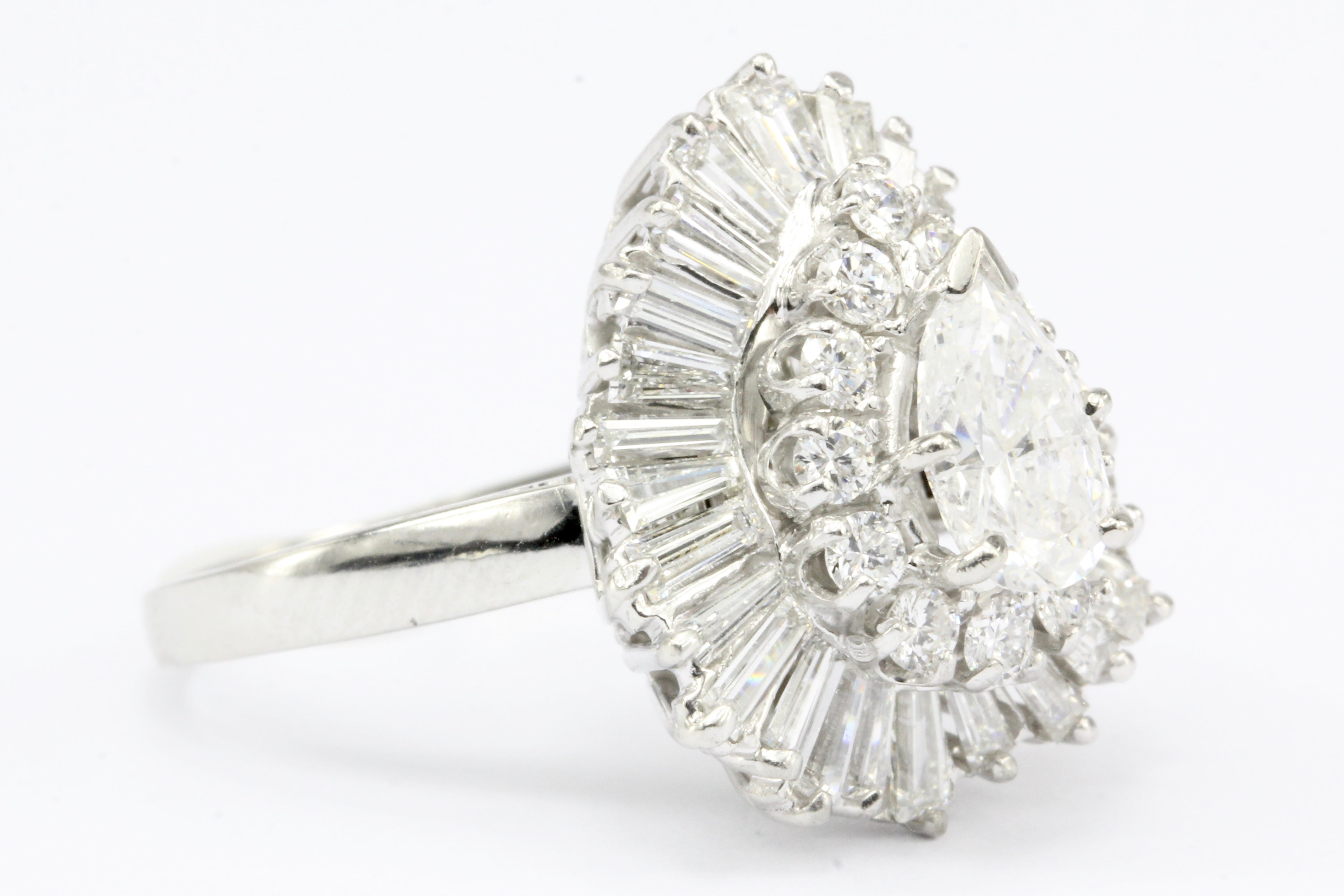 Platinum 3 CTW Diamond Convertible Ring to Pendant Size 6.75 - Queen May