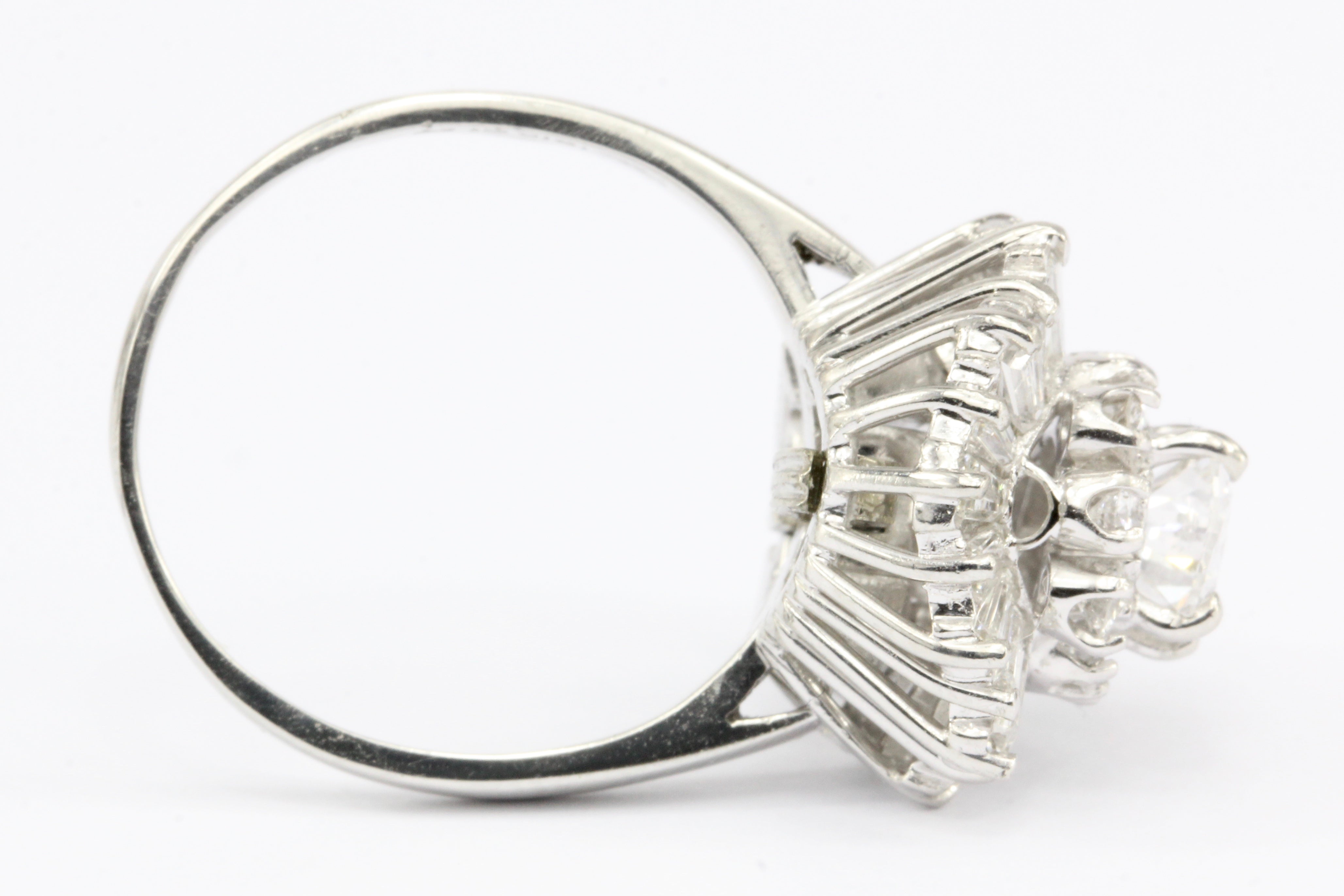 Platinum 3 CTW Diamond Convertible Ring to Pendant Size 6.75 - Queen May