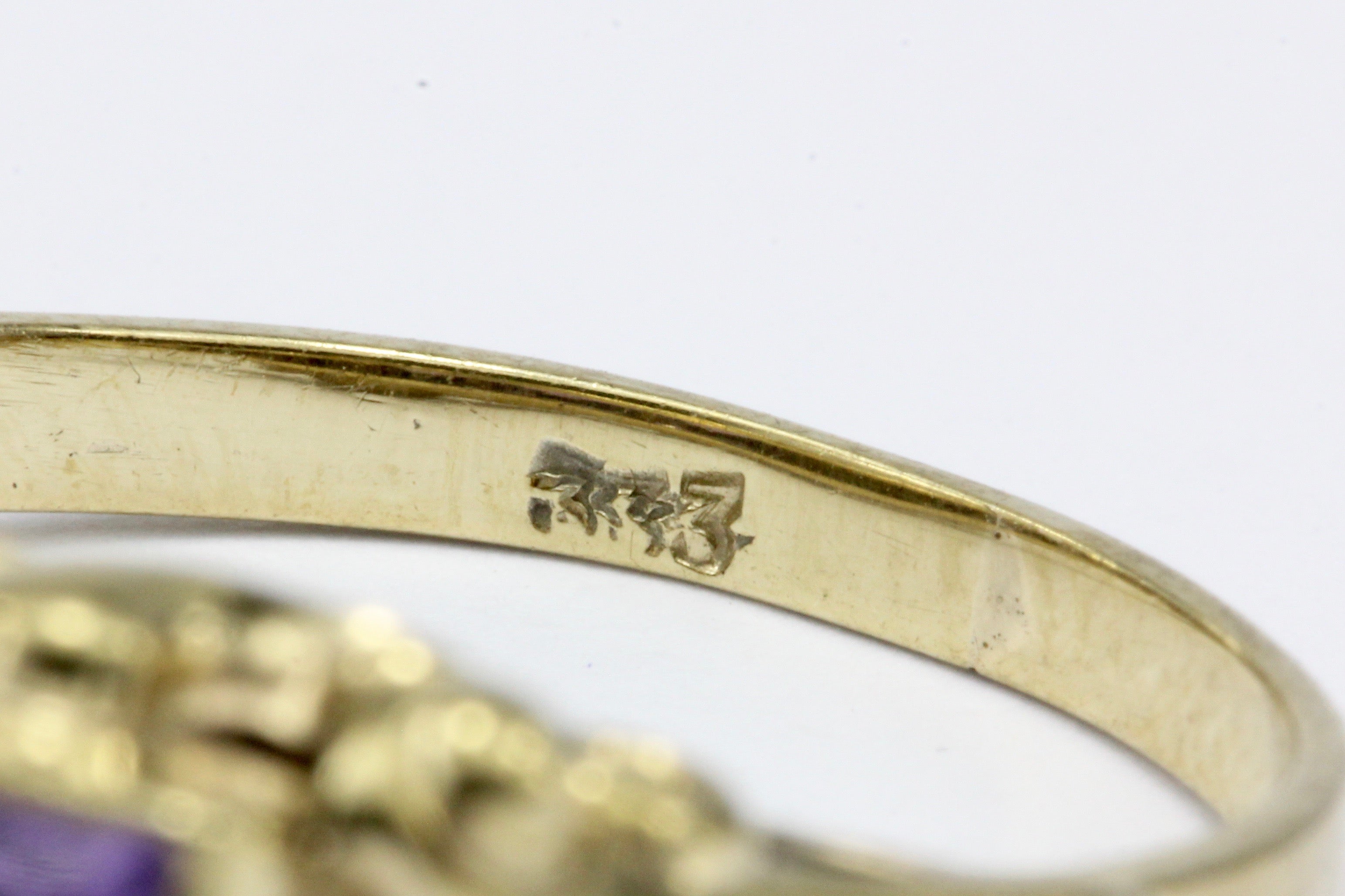 Victorian Revival 9K Yellow Gold 1.5 CTW Amethyst Ring - Queen May