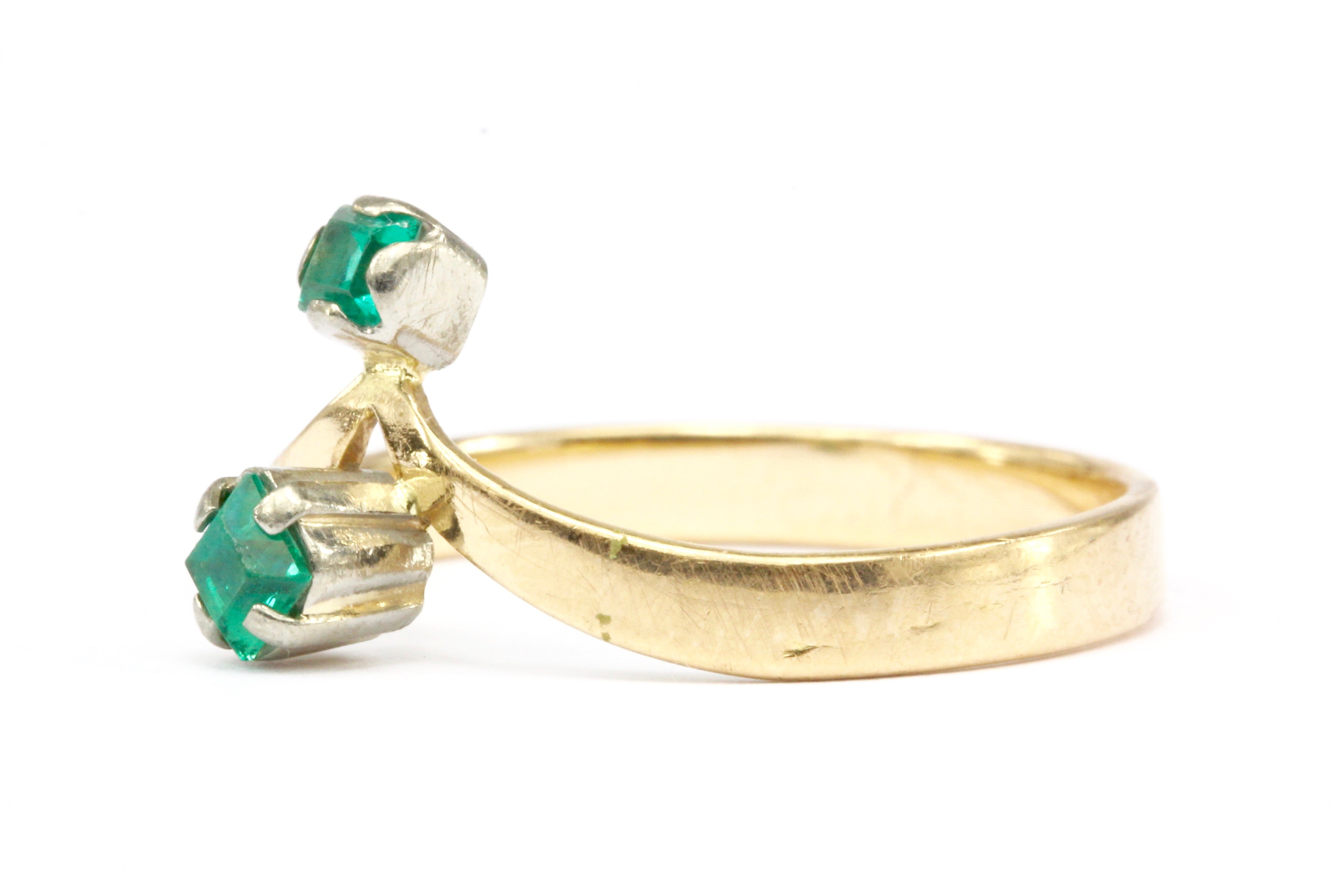 14k Yellow Gold Ukranian Green Spinel Ring Size 6.75 - Queen May