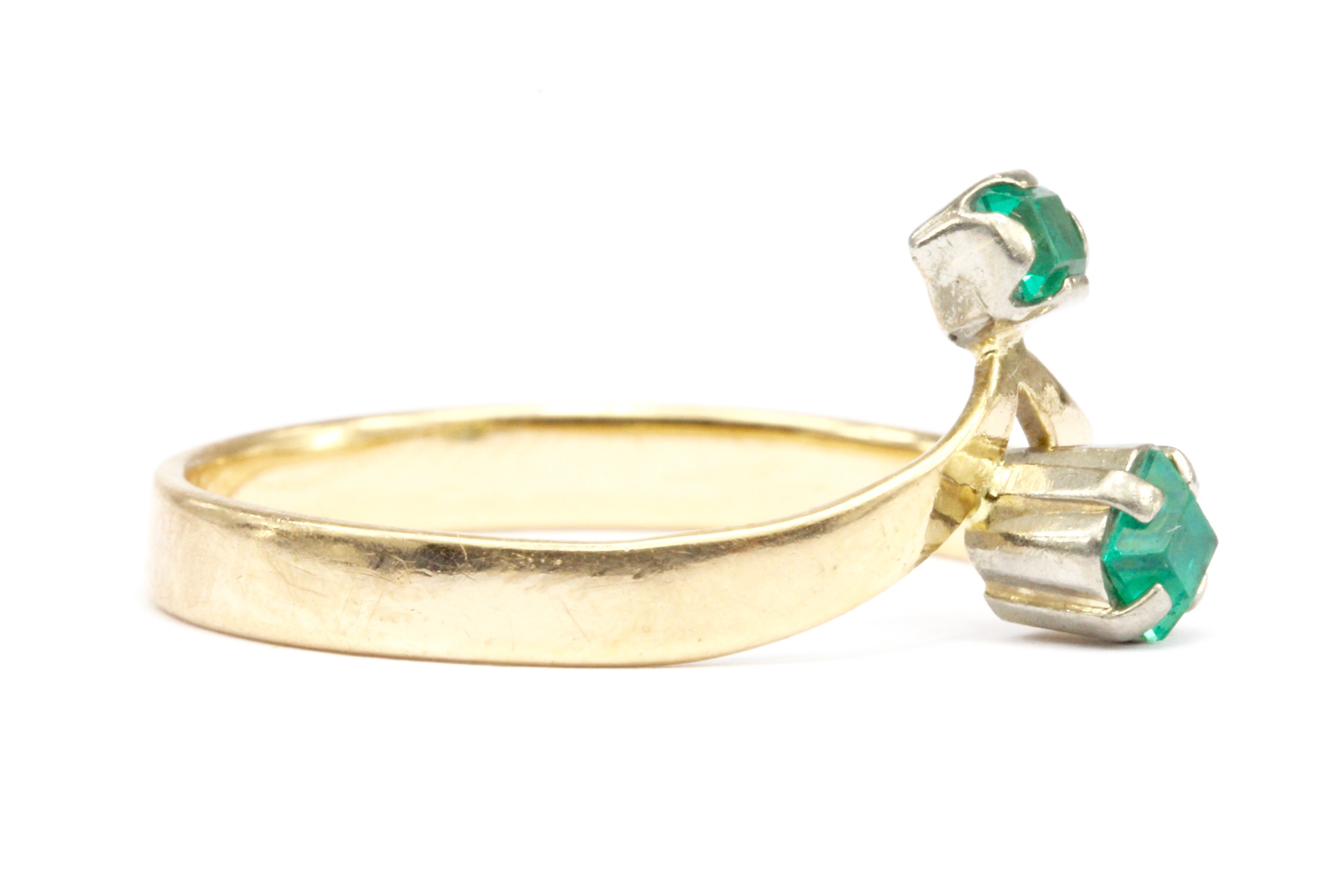 14k Yellow Gold Ukranian Green Spinel Ring Size 6.75 - Queen May