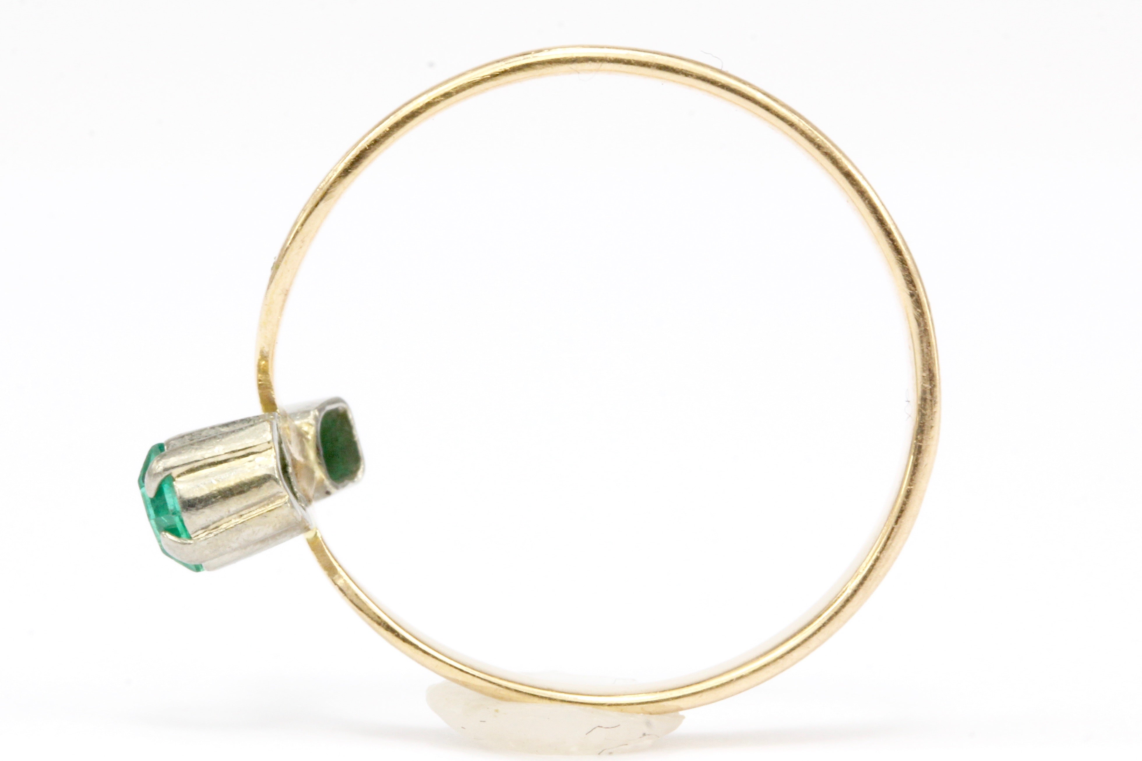 14k Yellow Gold Ukranian Green Spinel Ring Size 6.75 - Queen May