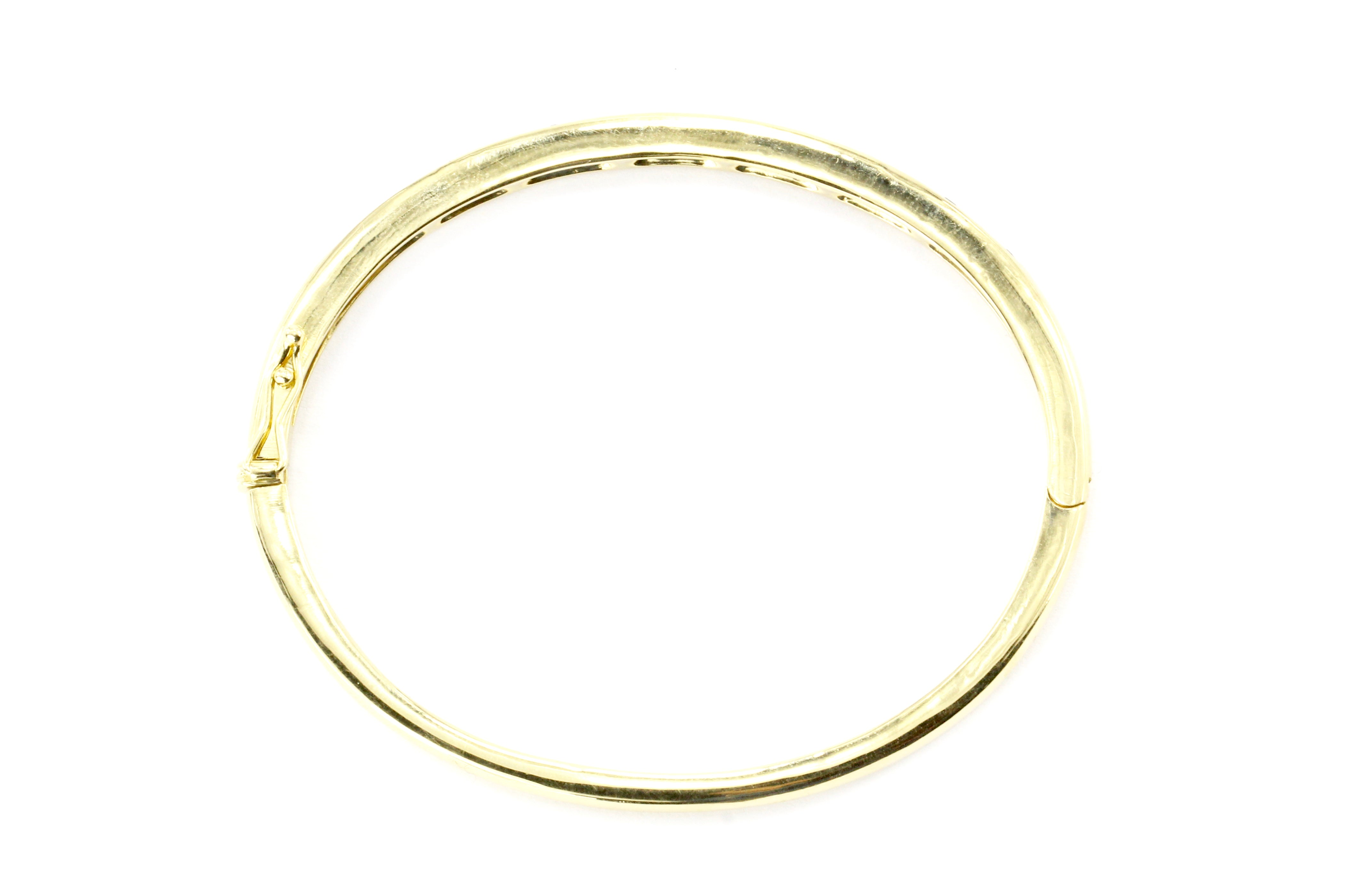 Tiffany & Co. 18K Yellow Gold .5 CTW Sapphire .4CTW Diamond Bangle Bracelet - Queen May