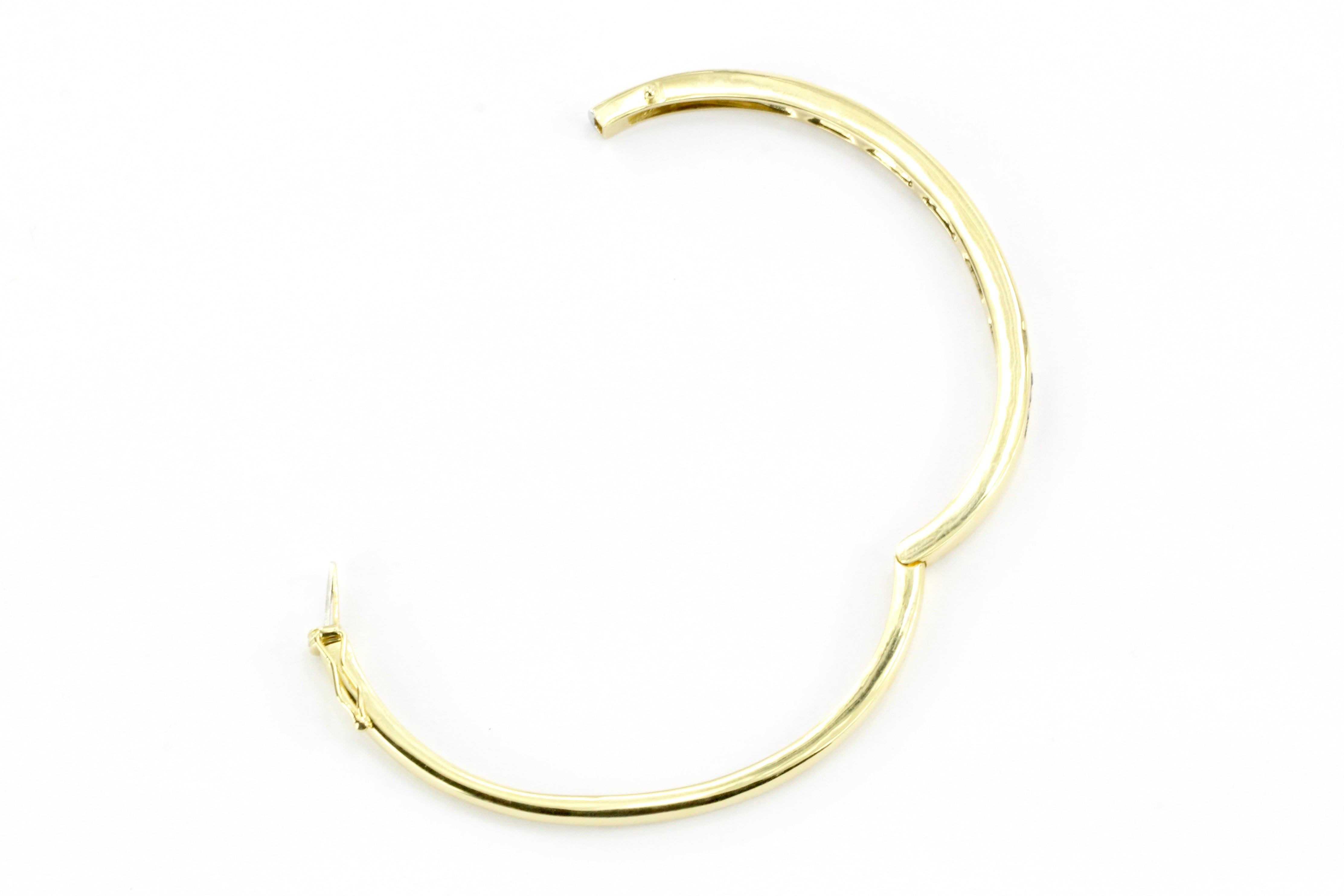 Tiffany & Co. 18K Yellow Gold .5 CTW Sapphire .4CTW Diamond Bangle Bracelet - Queen May