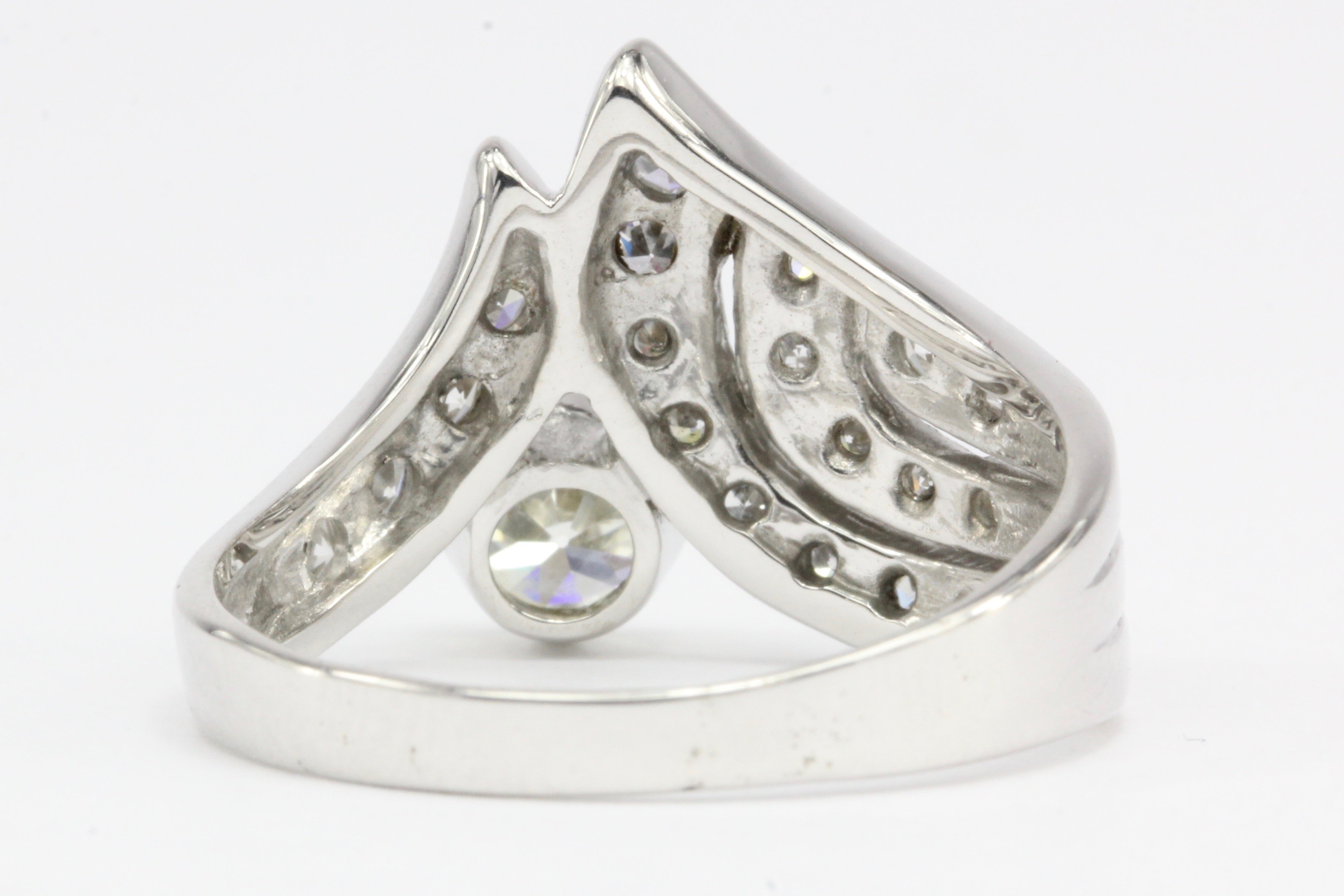 Art Deco 14K White Gold 1.05 CTW Diamond Ring Size 8 - Queen May