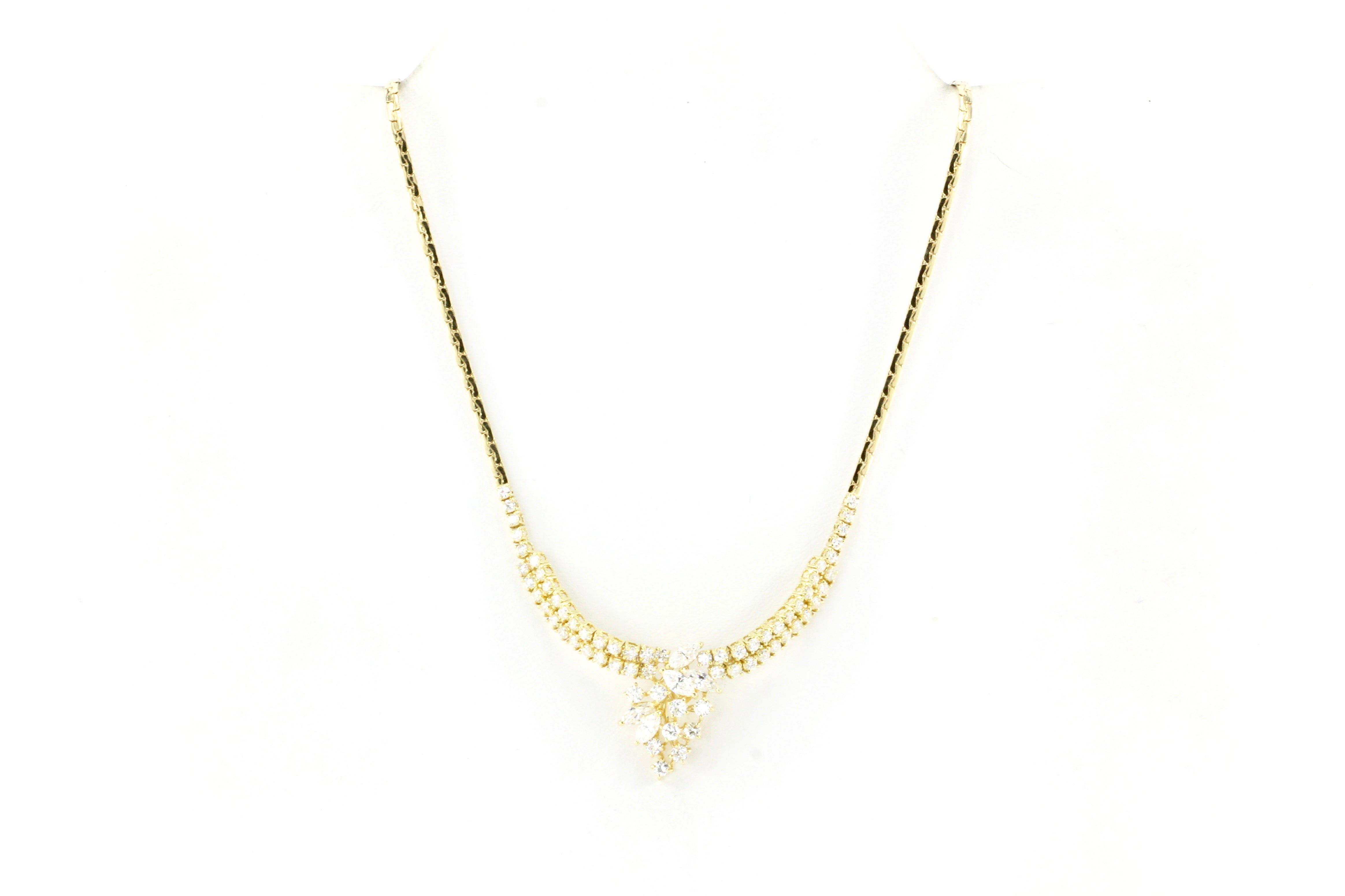 18K Yellow Gold 3 CTW Diamond Necklace - Queen May