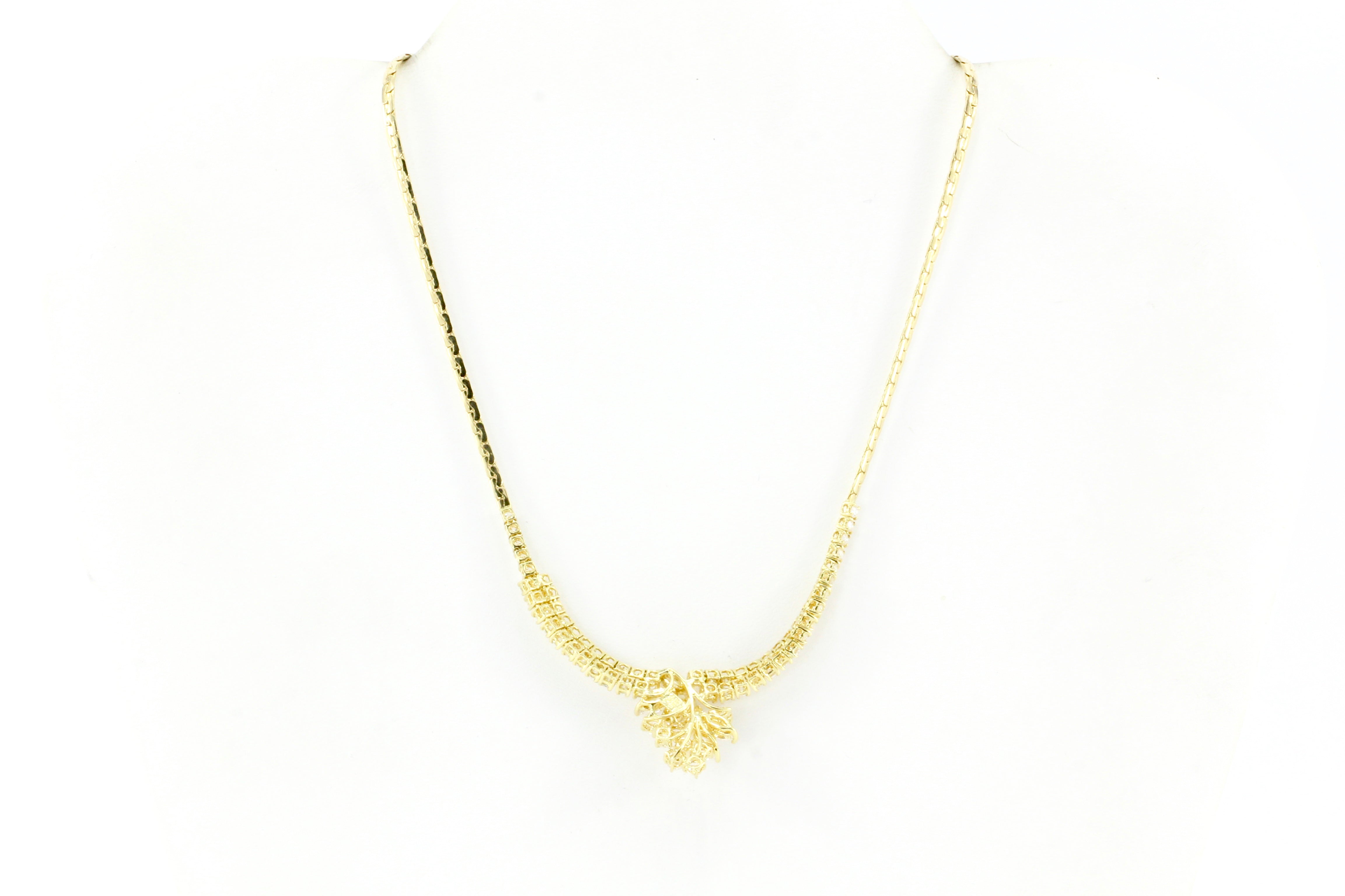 18K Yellow Gold 3 CTW Diamond Necklace - Queen May
