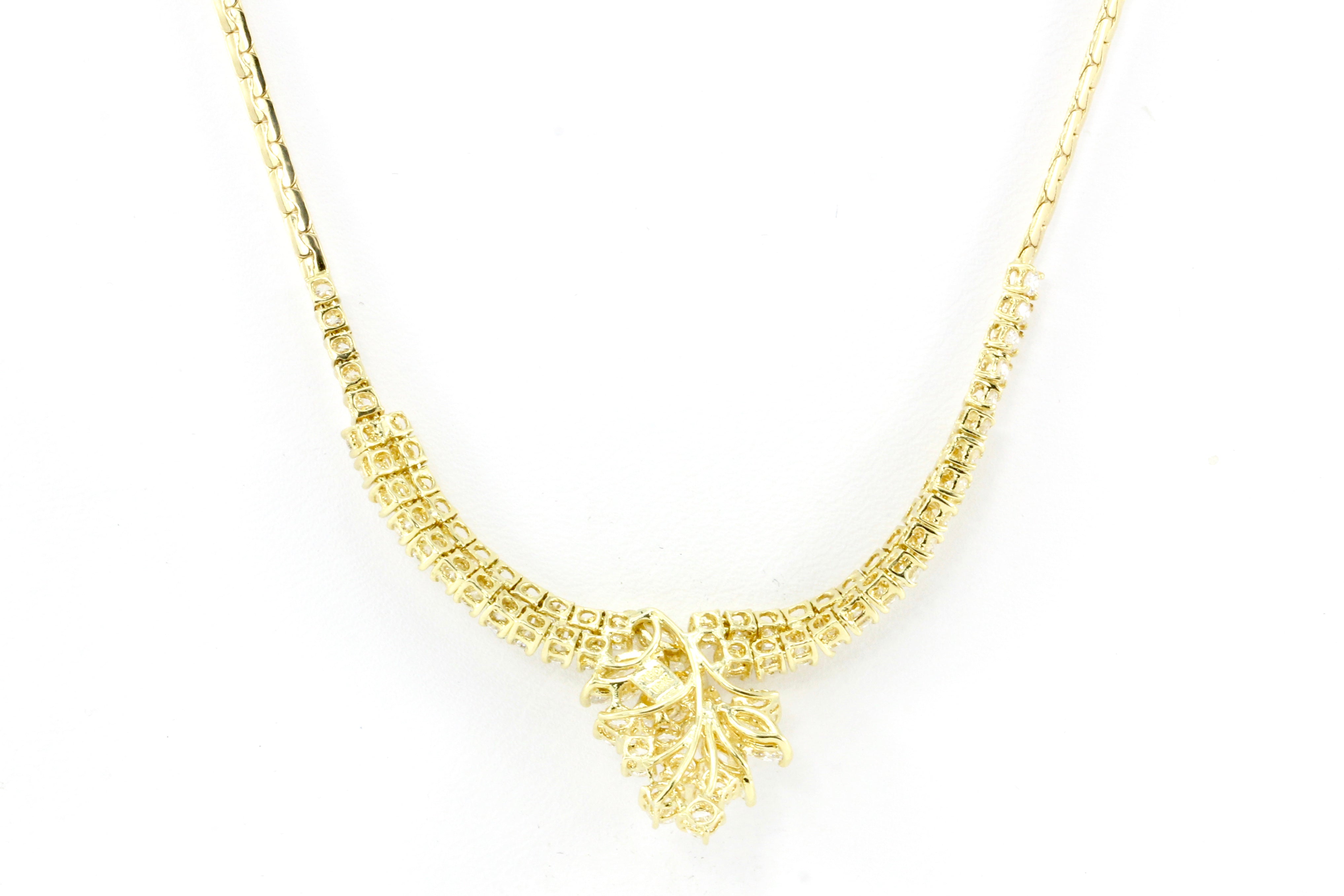 18K Yellow Gold 3 CTW Diamond Necklace - Queen May