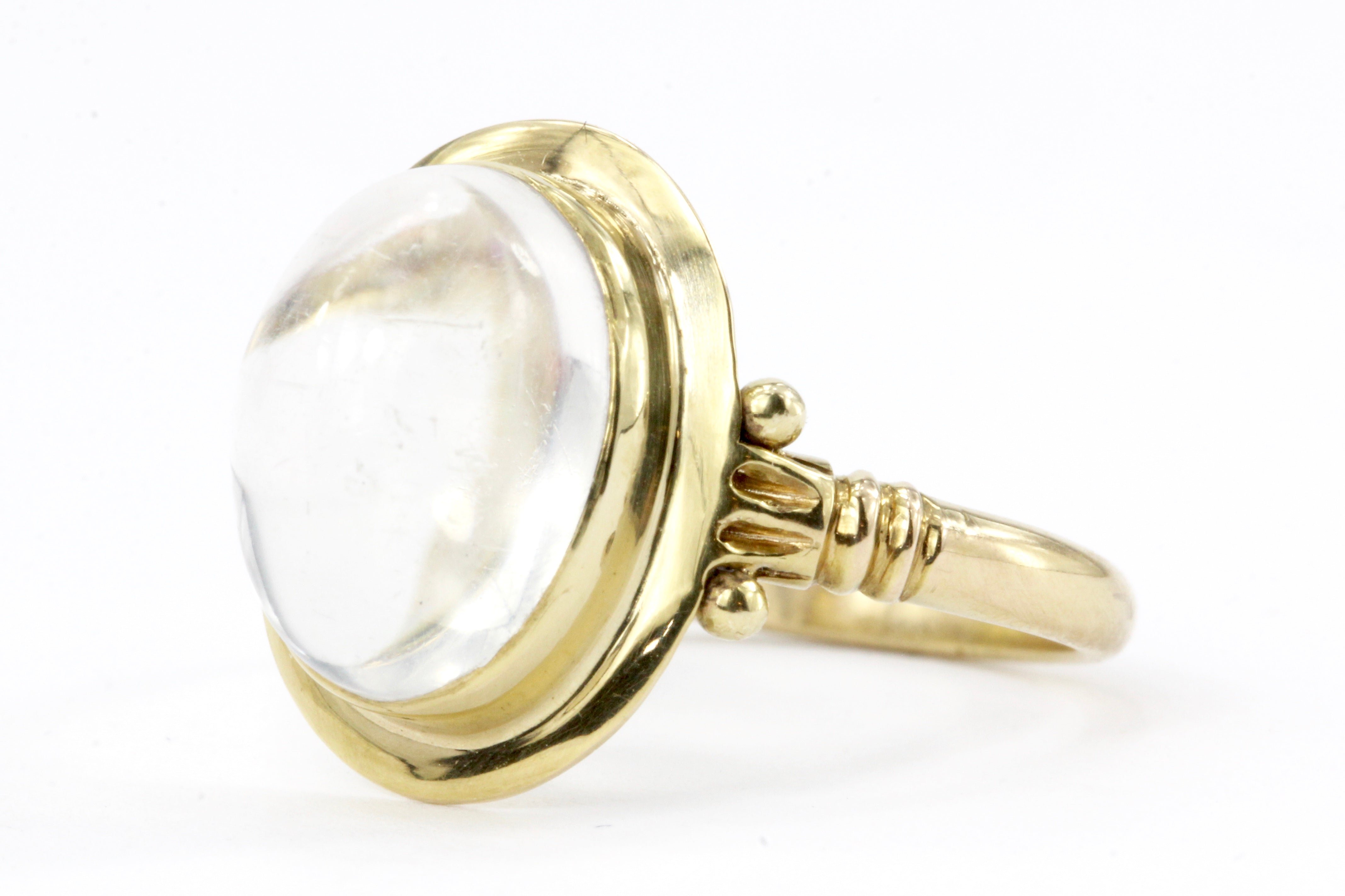 14K Yellow Gold 3 CT Jelly Opal Ring - Queen May