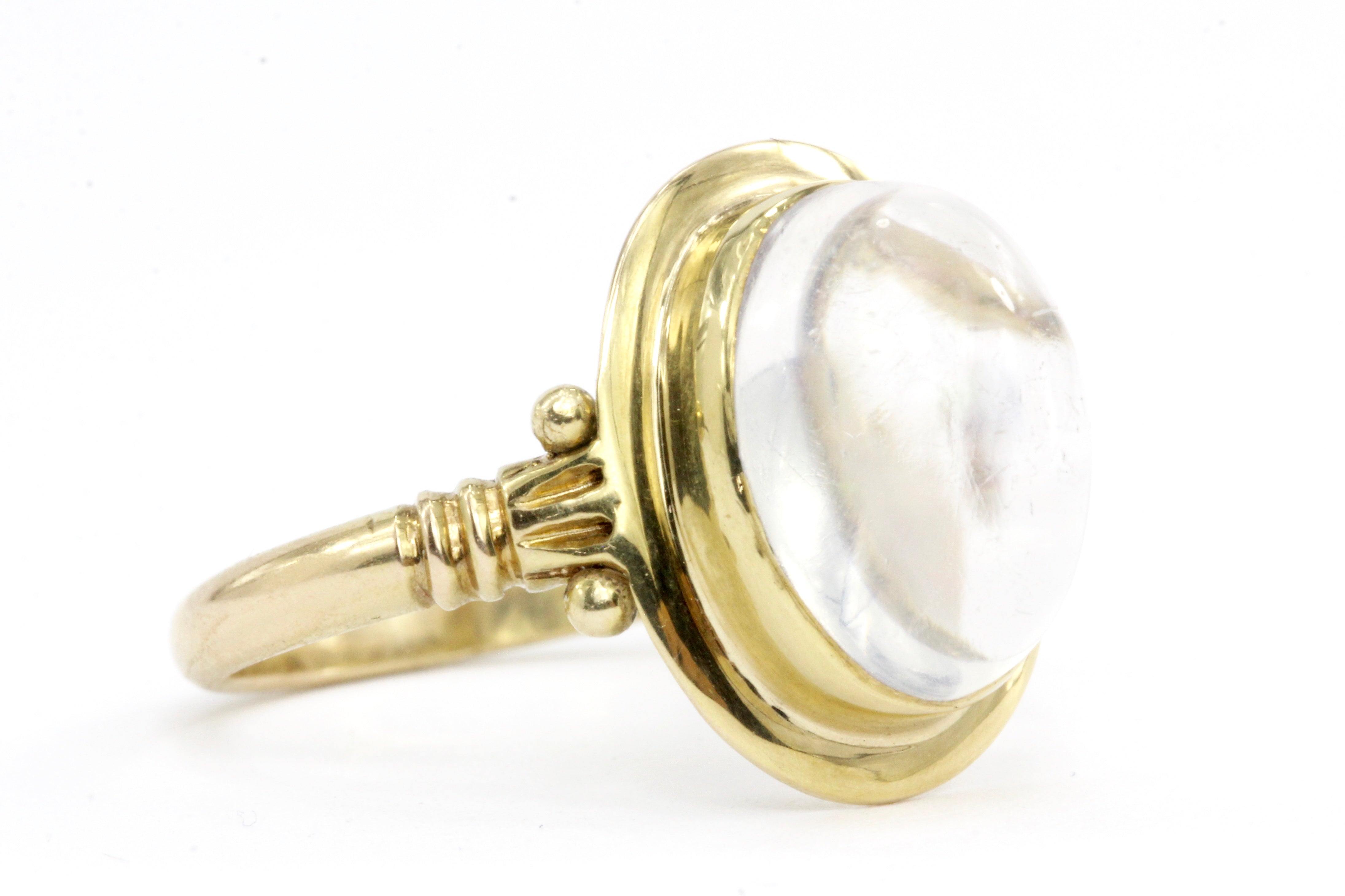 14K Yellow Gold 3 CT Jelly Opal Ring - Queen May