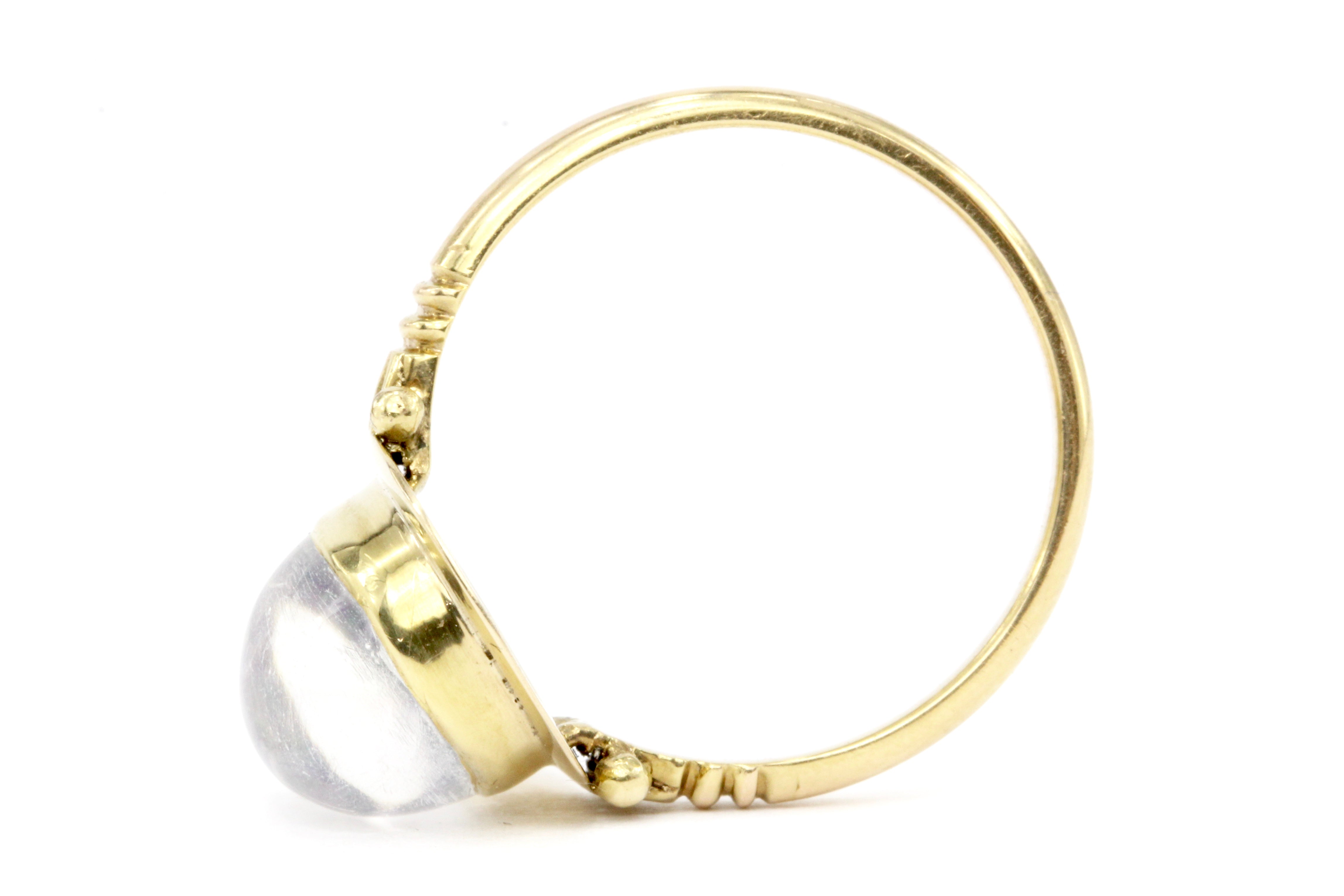 14K Yellow Gold 3 CT Jelly Opal Ring - Queen May