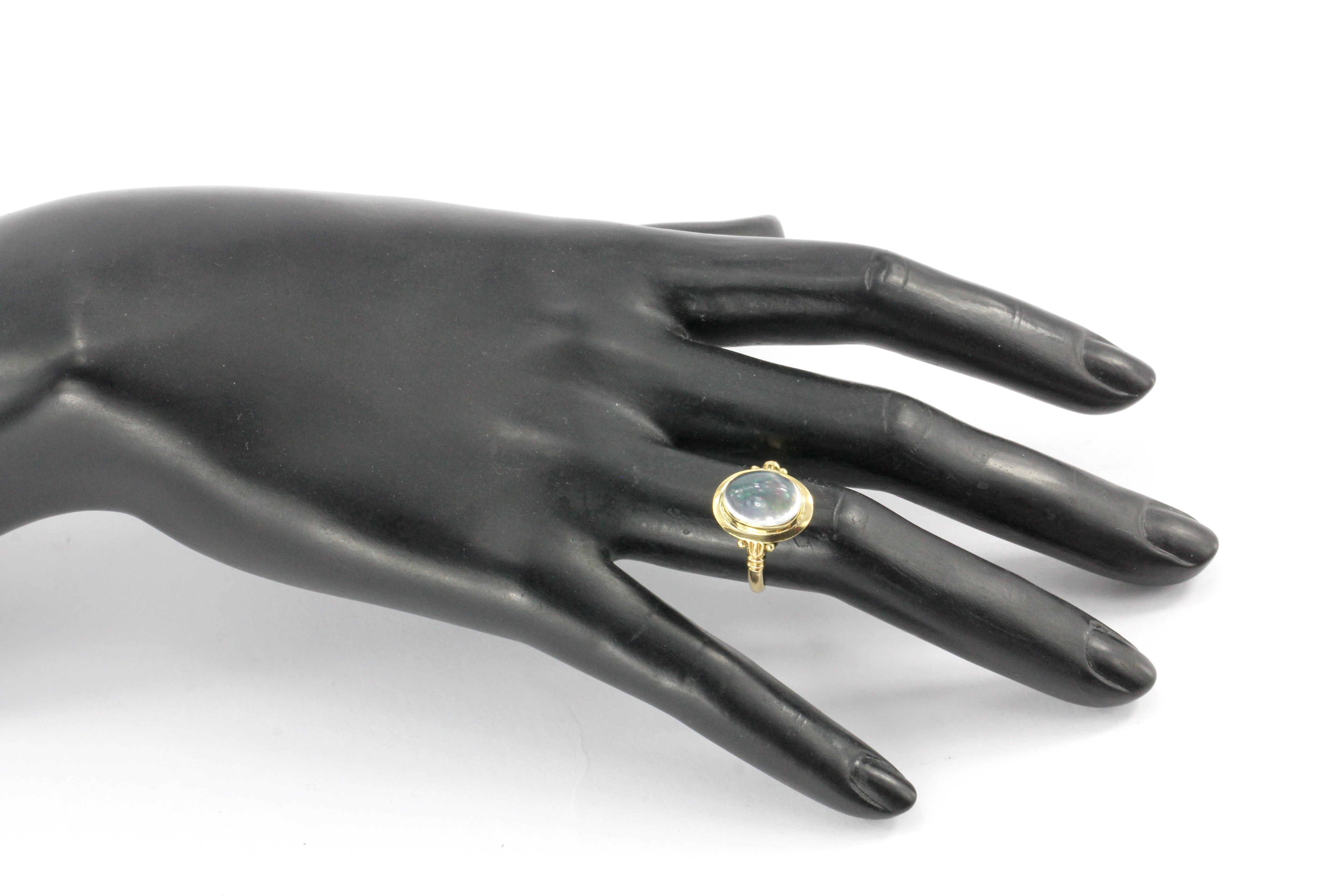14K Yellow Gold 3 CT Jelly Opal Ring - Queen May