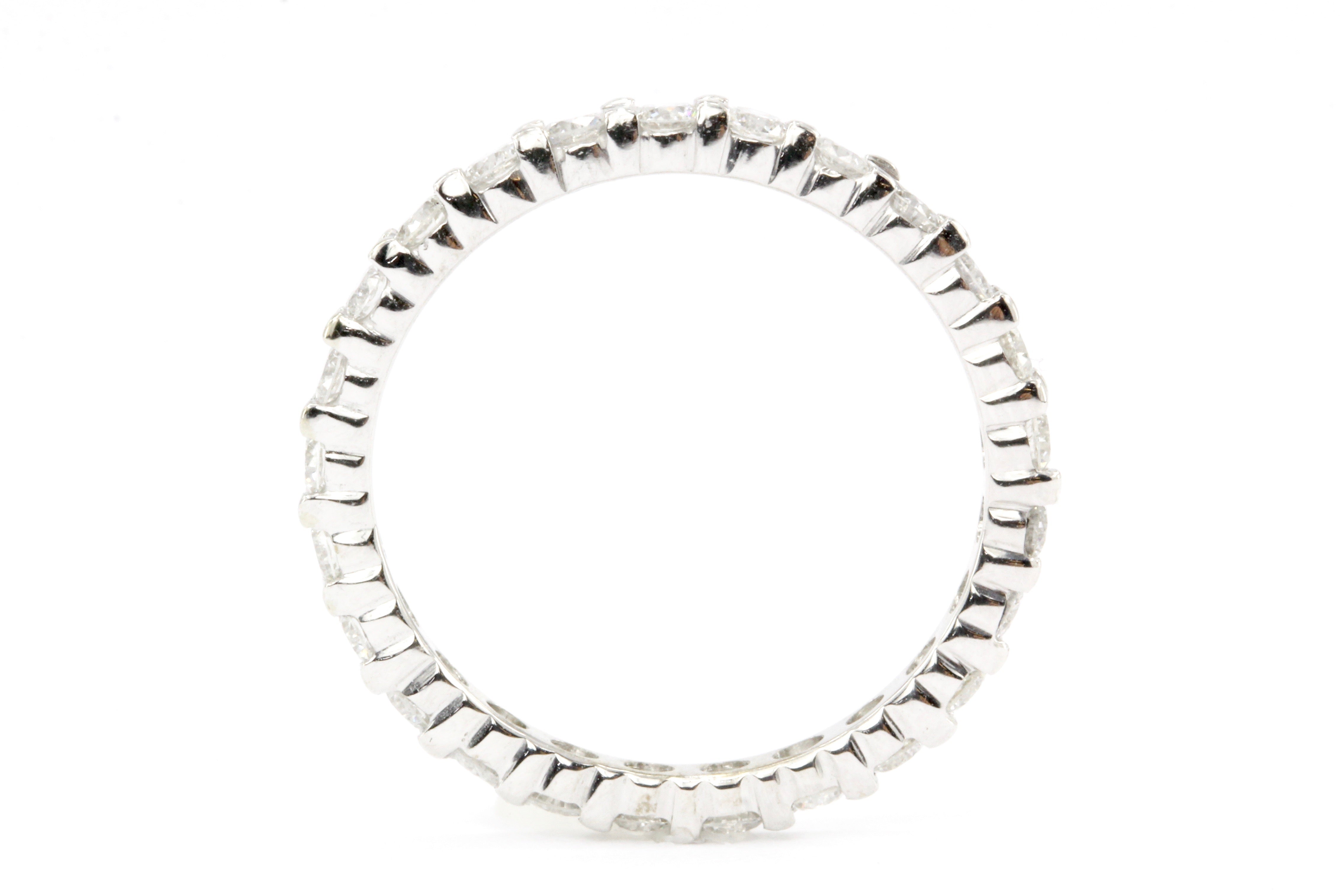 14K White Gold .62 CTW Diamond Eternity Band - Queen May