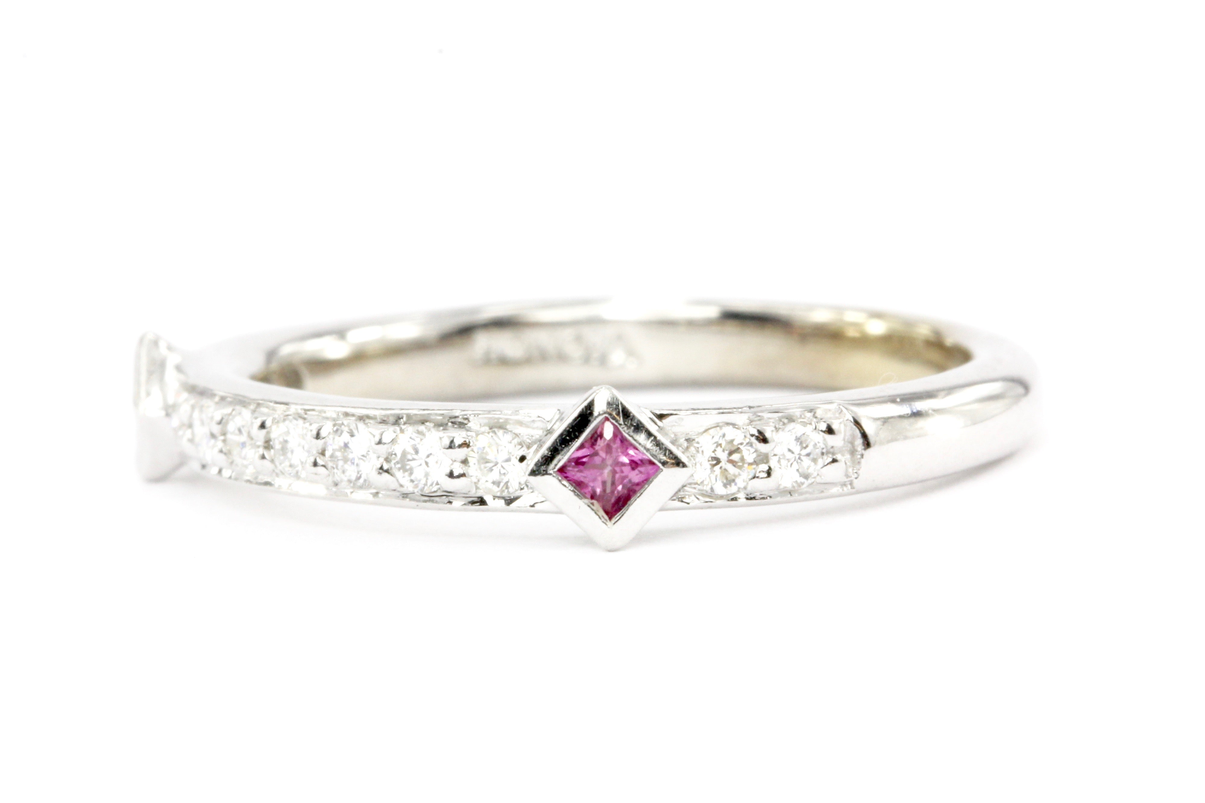 Set of 3 Stackable 14K White Gold Honora .75 CTW Ruby & Diamond Bands - Queen May