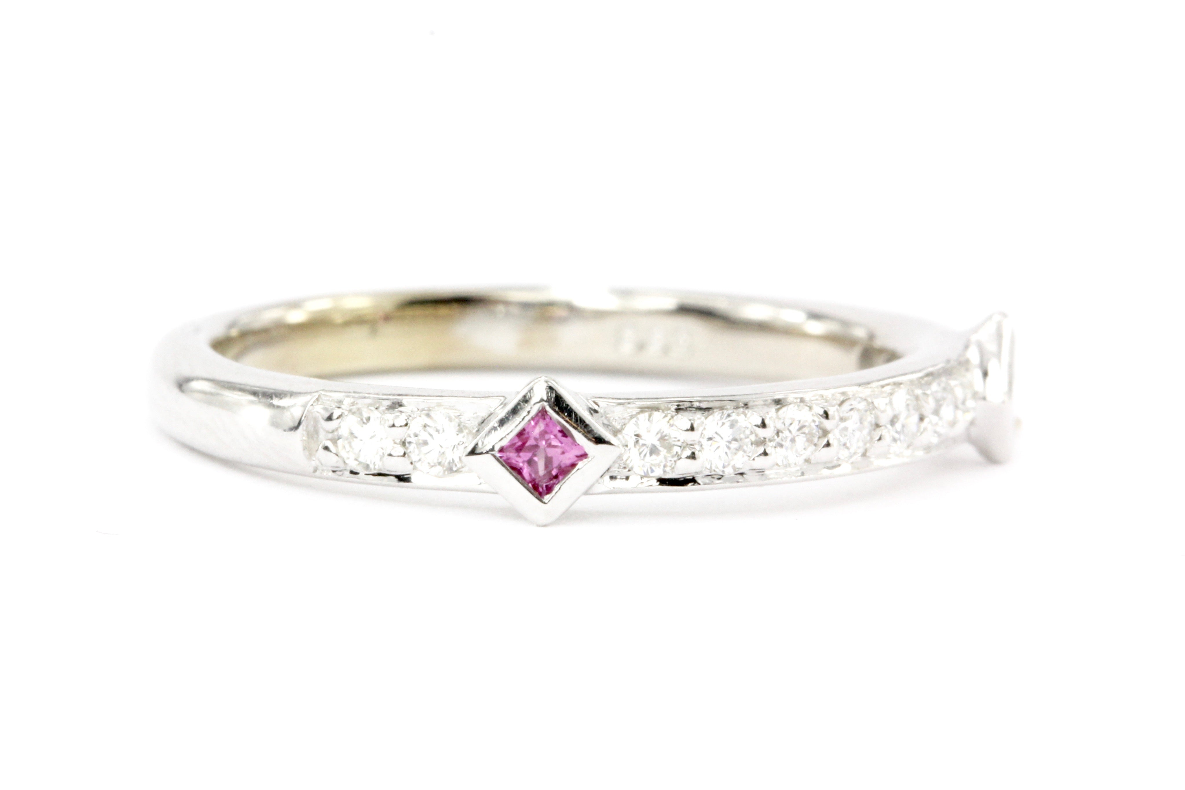 Set of 3 Stackable 14K White Gold Honora .75 CTW Ruby & Diamond Bands - Queen May