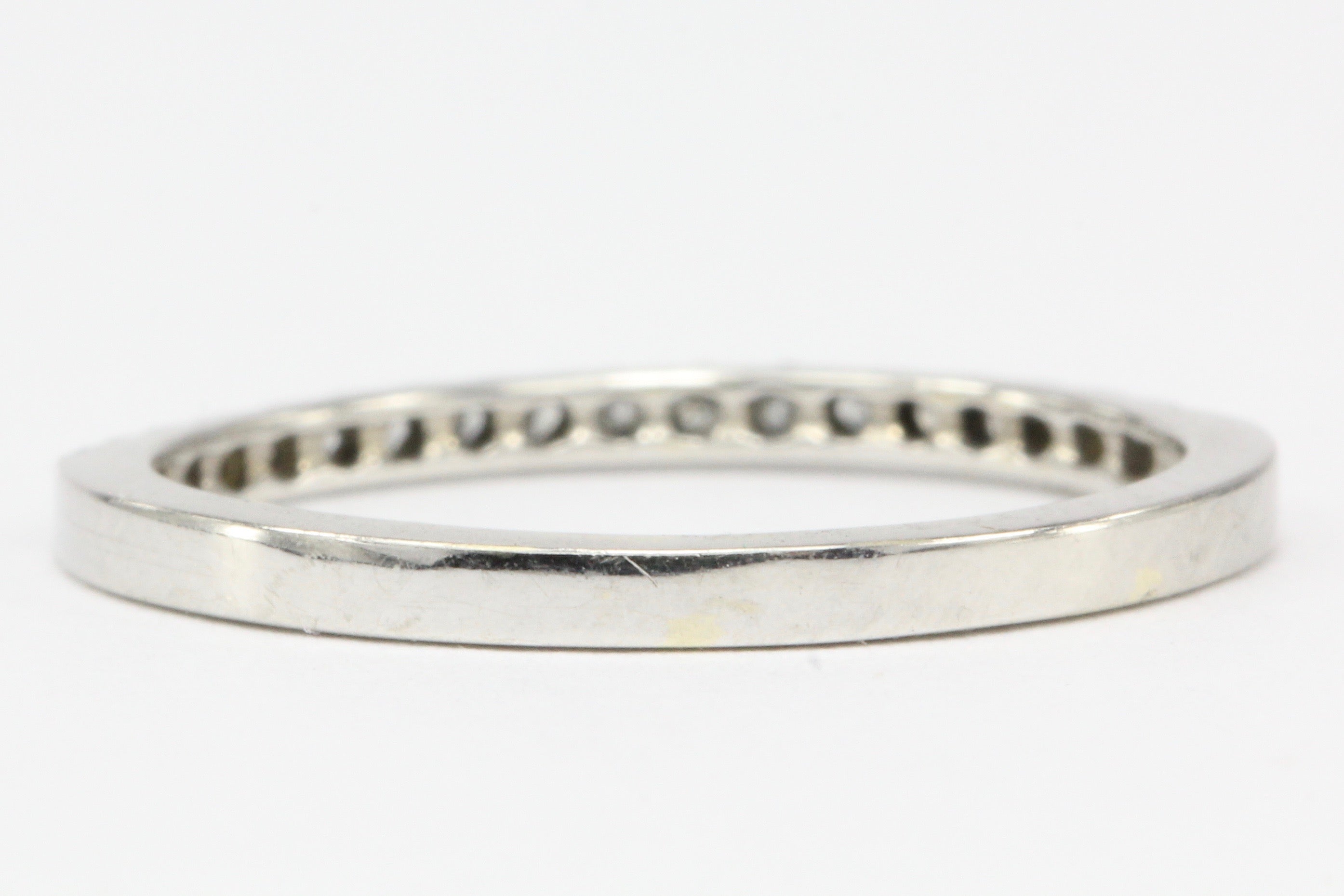 14K White Gold .15 CTW Diamond Half Eternity Band Size 4.5 - Queen May