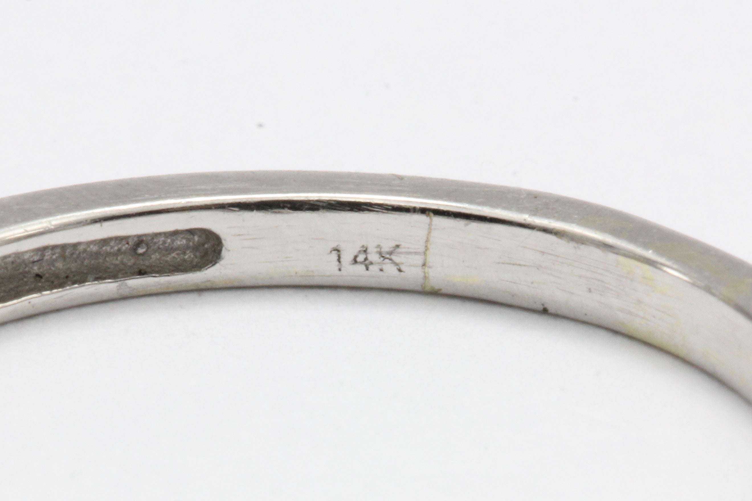 14K White Gold .15 CTW Diamond Half Eternity Band Size 4.5 - Queen May