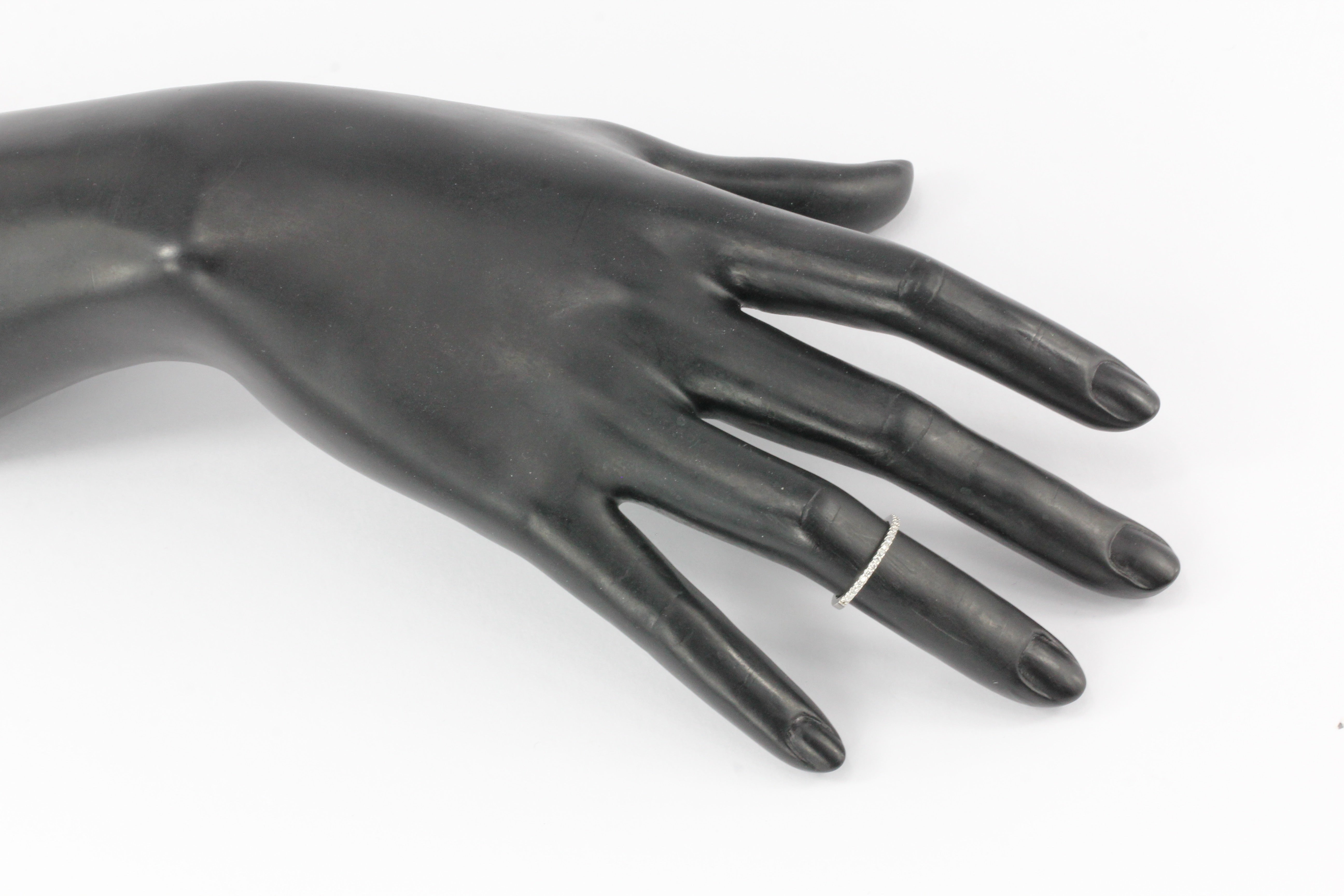 14K White Gold .15 CTW Diamond Half Eternity Band Size 4.5 - Queen May