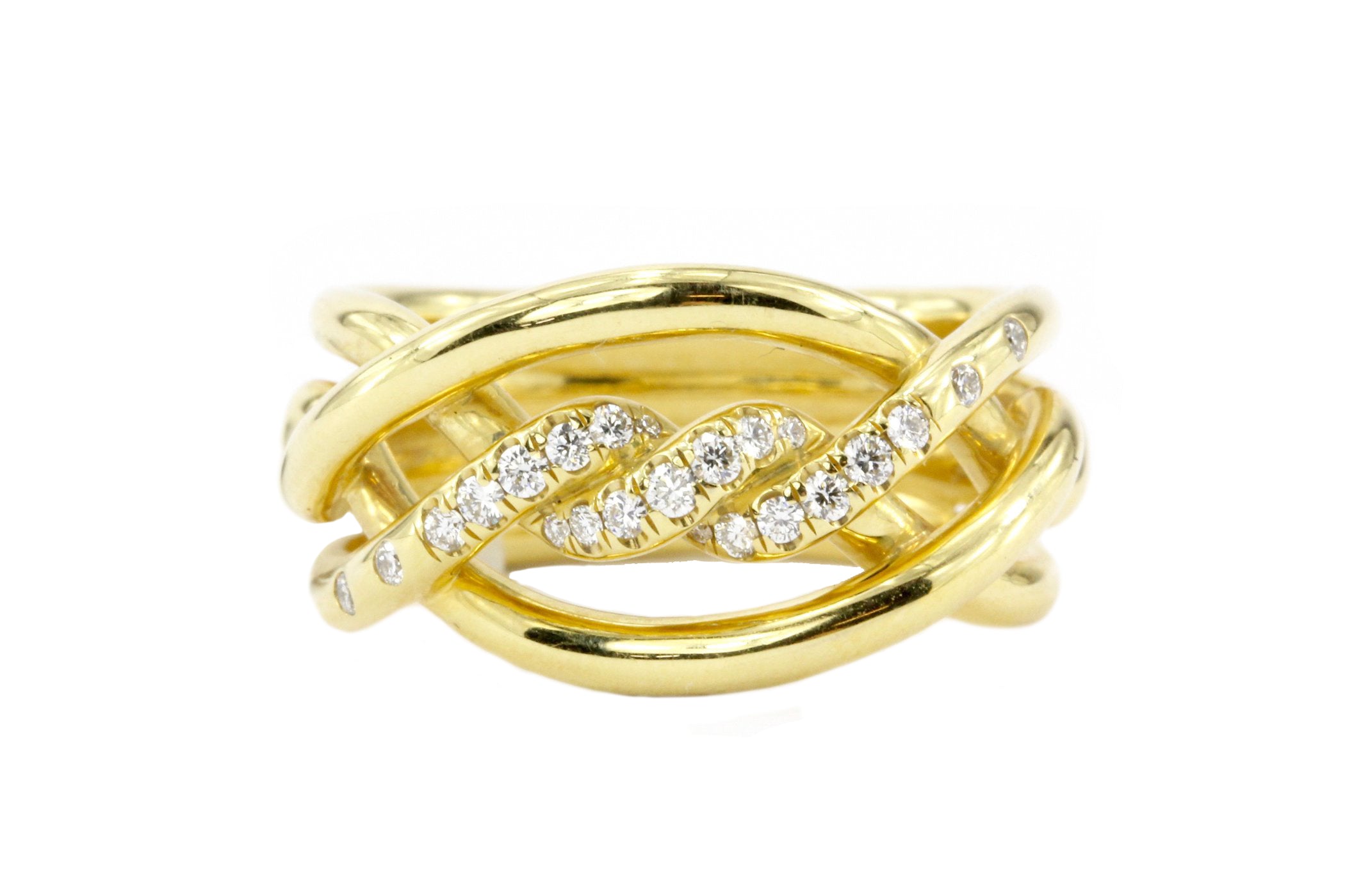 David Yurman Continuance Collection Diamond & 18K Gold Ring 11.5 mm - Queen May