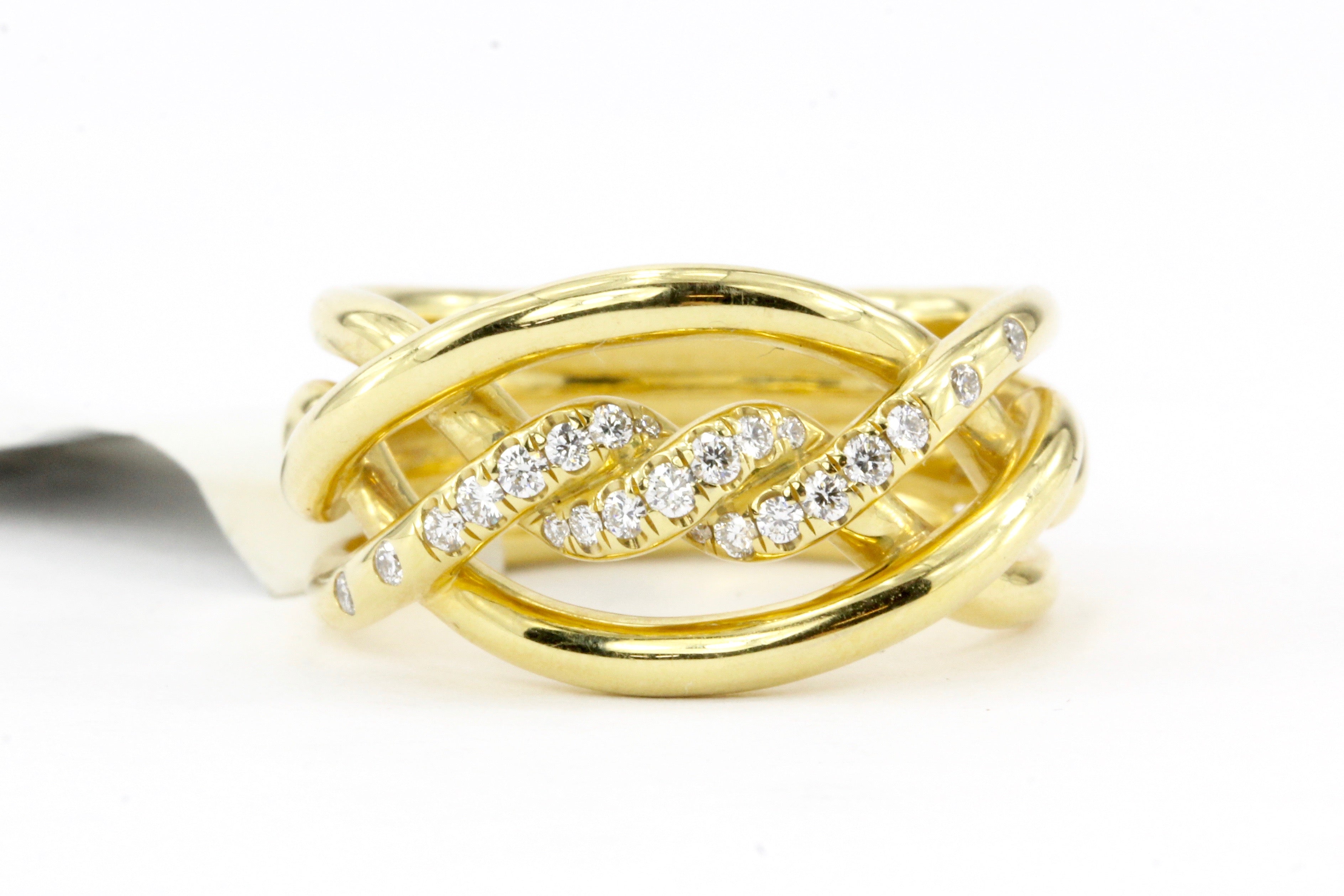 David Yurman Continuance Collection Diamond & 18K Gold Ring 11.5 mm - Queen May