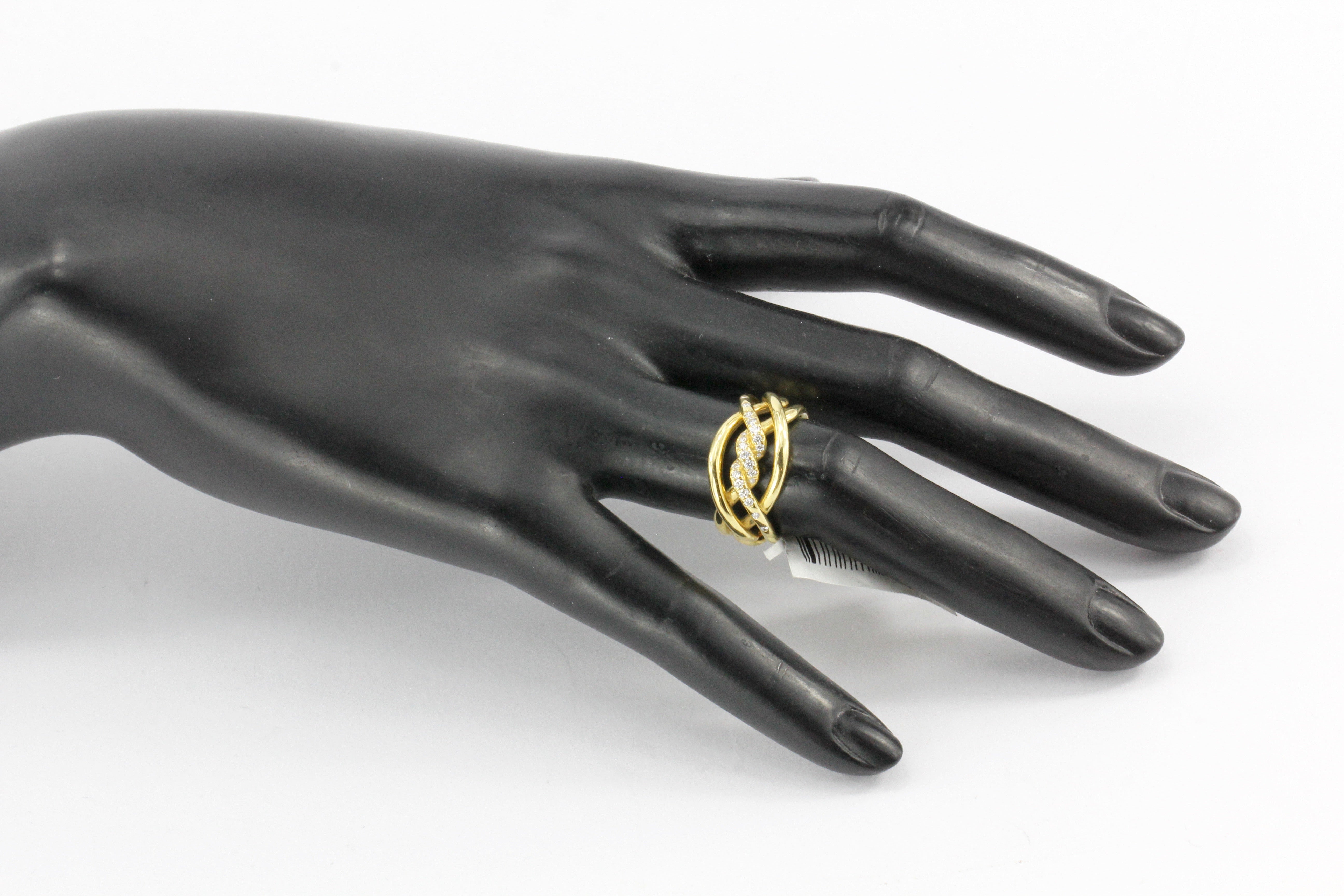 David Yurman Continuance Collection Diamond & 18K Gold Ring 11.5 mm - Queen May