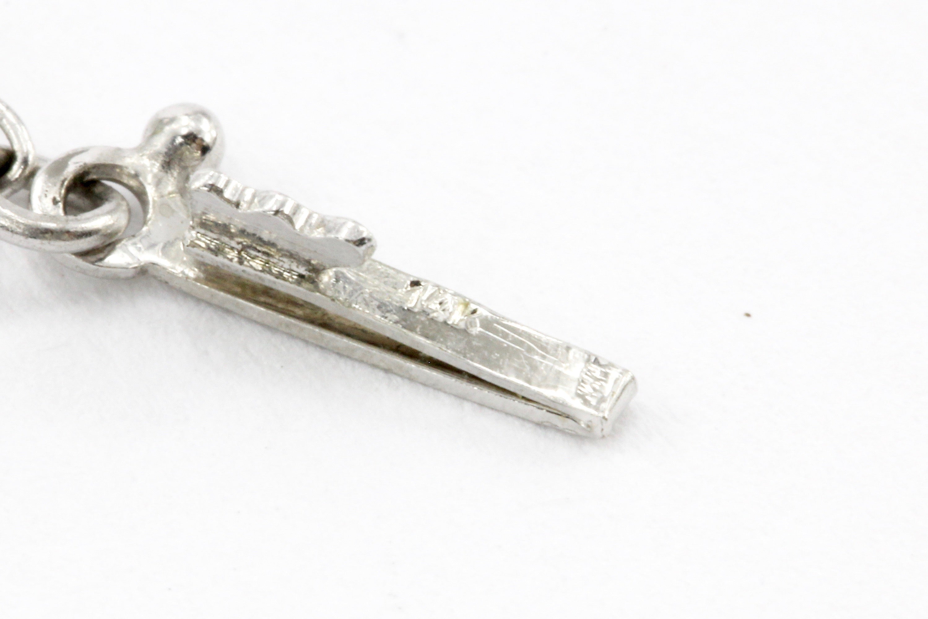 Art Deco White Gold & Platinum Diamond & Ruby Station Necklace c.1920's - Queen May