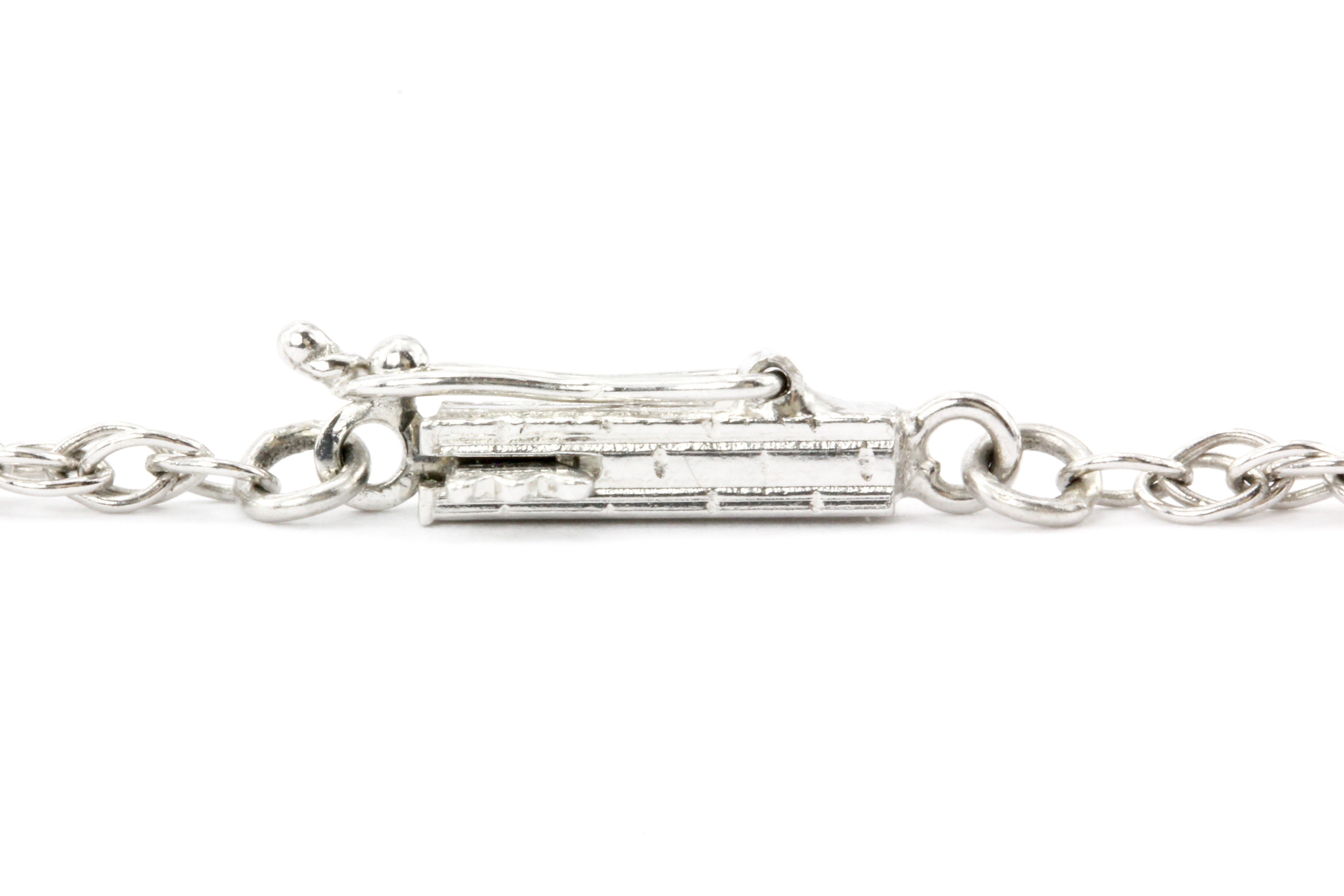 Art Deco White Gold & Platinum Diamond & Ruby Station Necklace c.1920's - Queen May