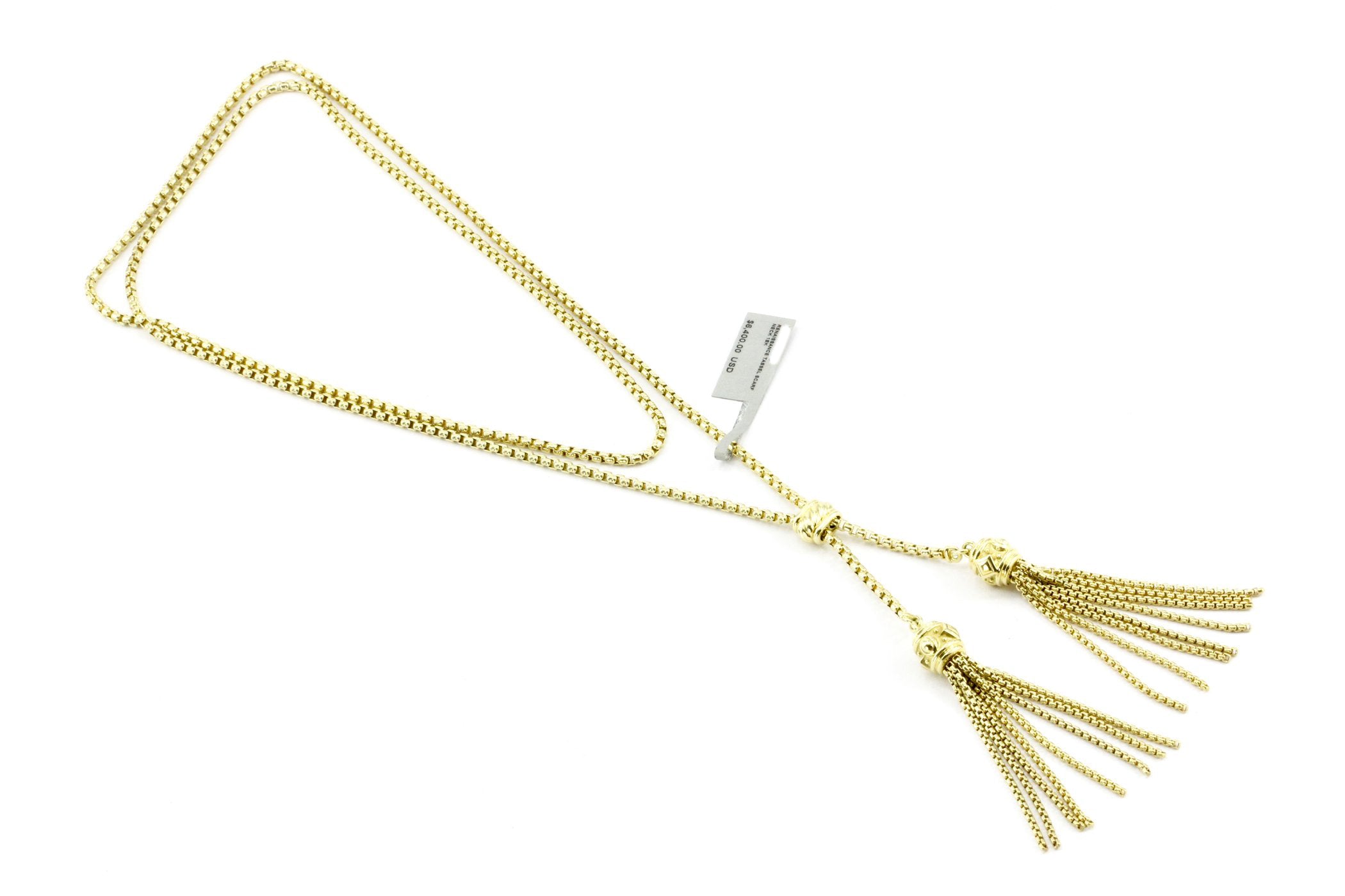 David Yurman Renaissance Tassel Necklace 18K Gold Chain Collection 40 inch - Queen May