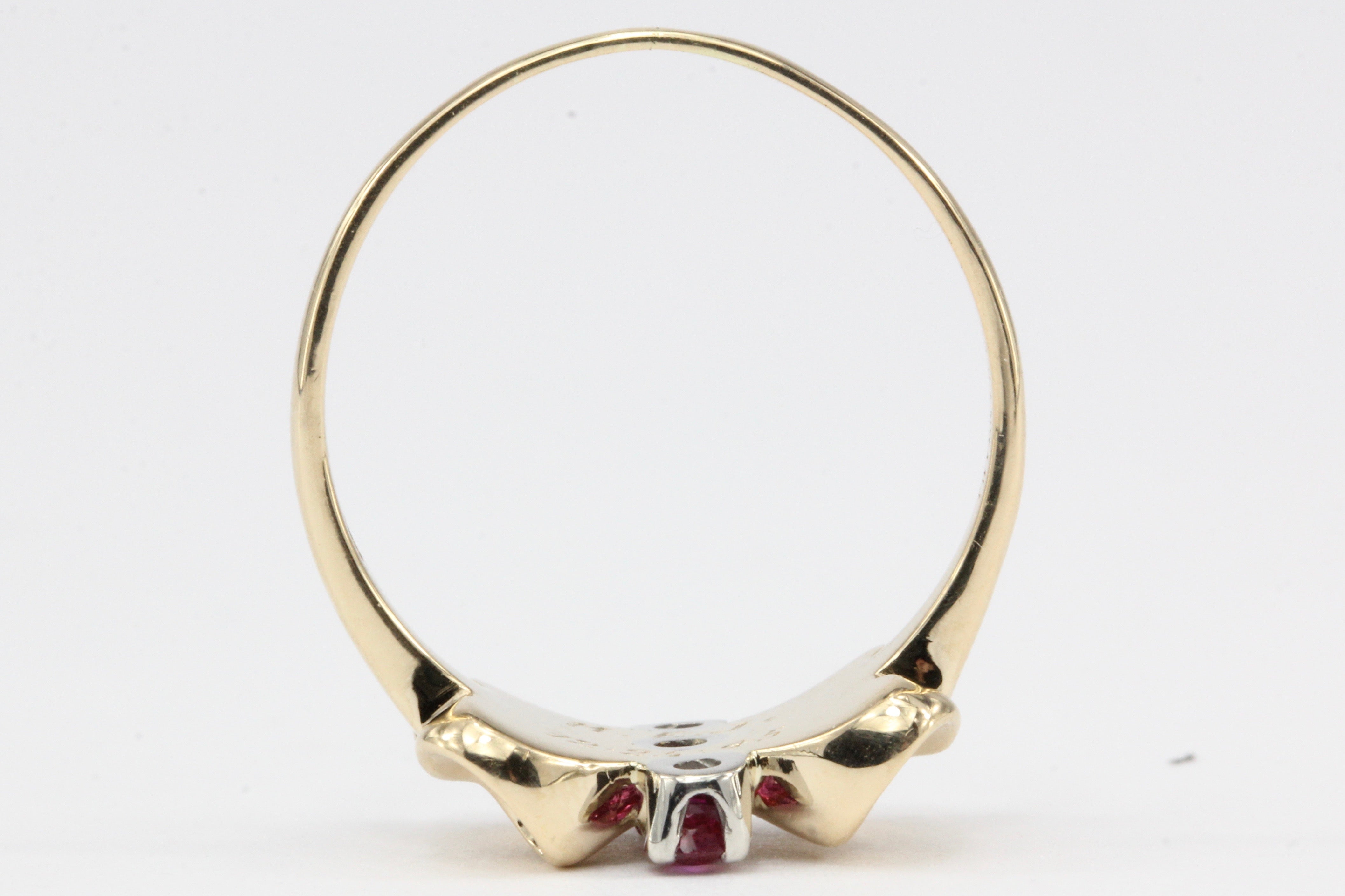 Vintage 14K Gold & Palladium Tiffany & Co Ruby Ring Size 8 c.1945 - Queen May
