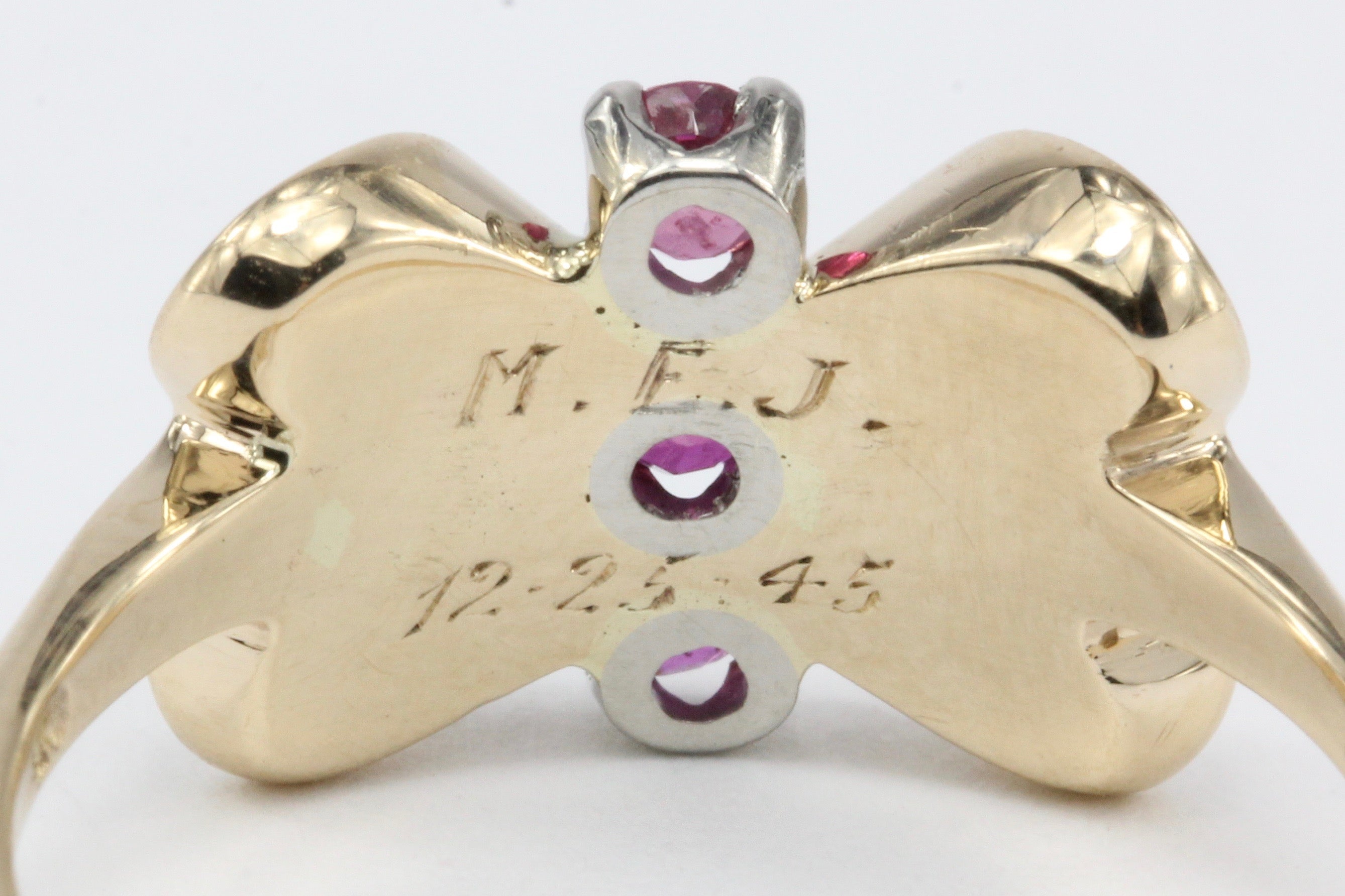 Vintage 14K Gold & Palladium Tiffany & Co Ruby Ring Size 8 c.1945 - Queen May