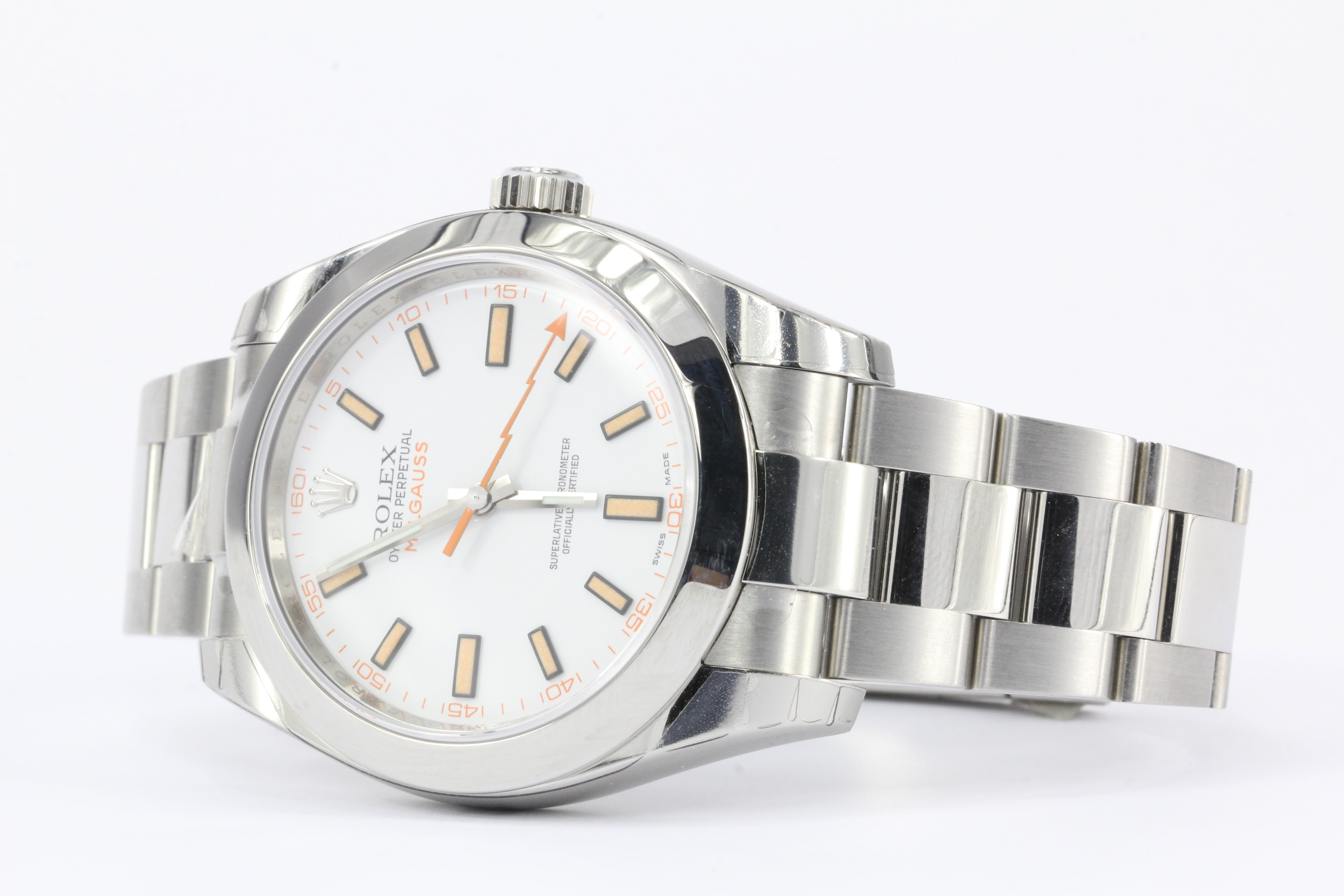 Rolex Milgauss Model 116400 White Luminescent Dial - Queen May