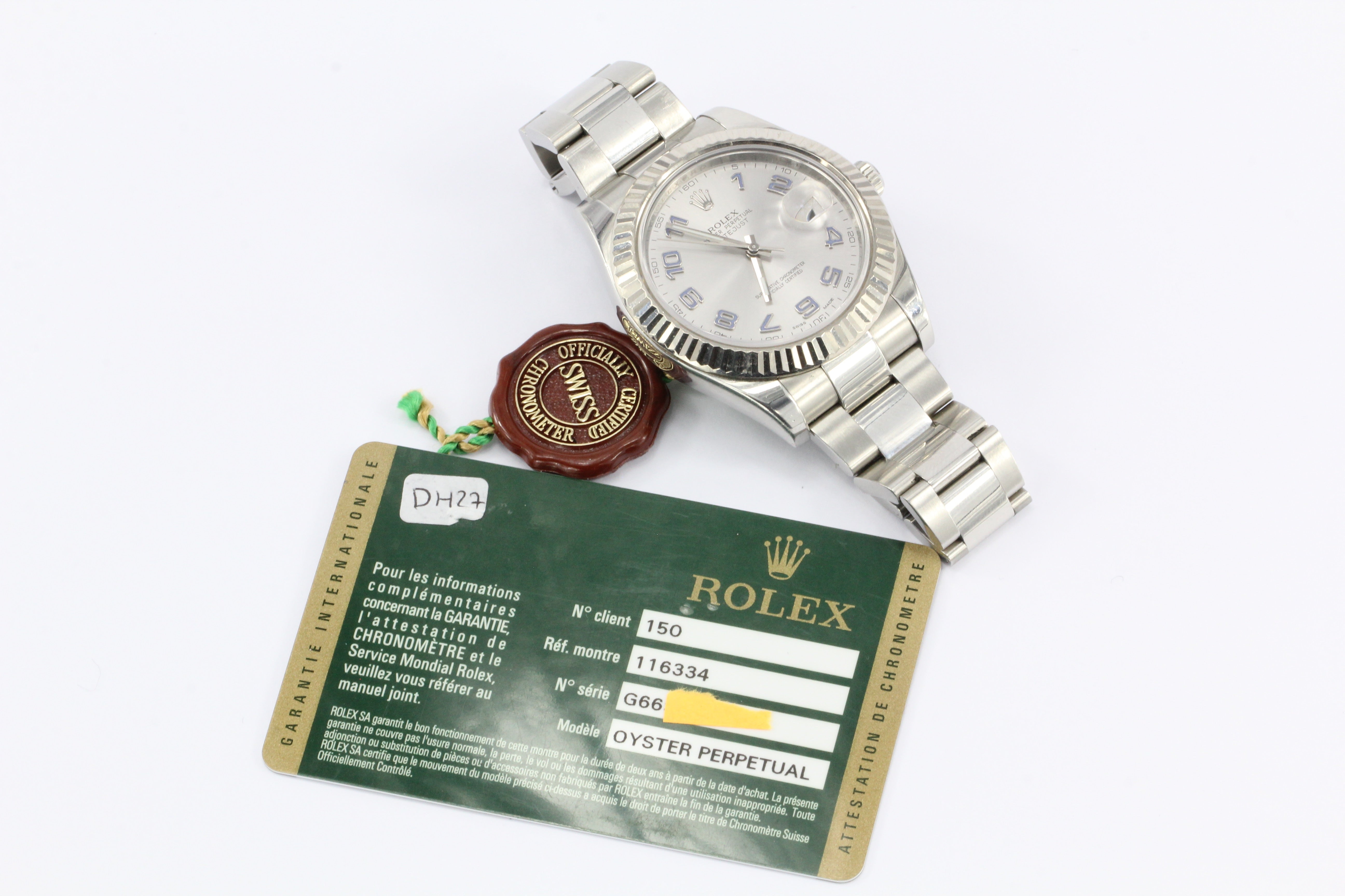 Rolex Datejust II 41mm 18k Fluted White Gold Bezel Rhodium Dial 116334 - Queen May