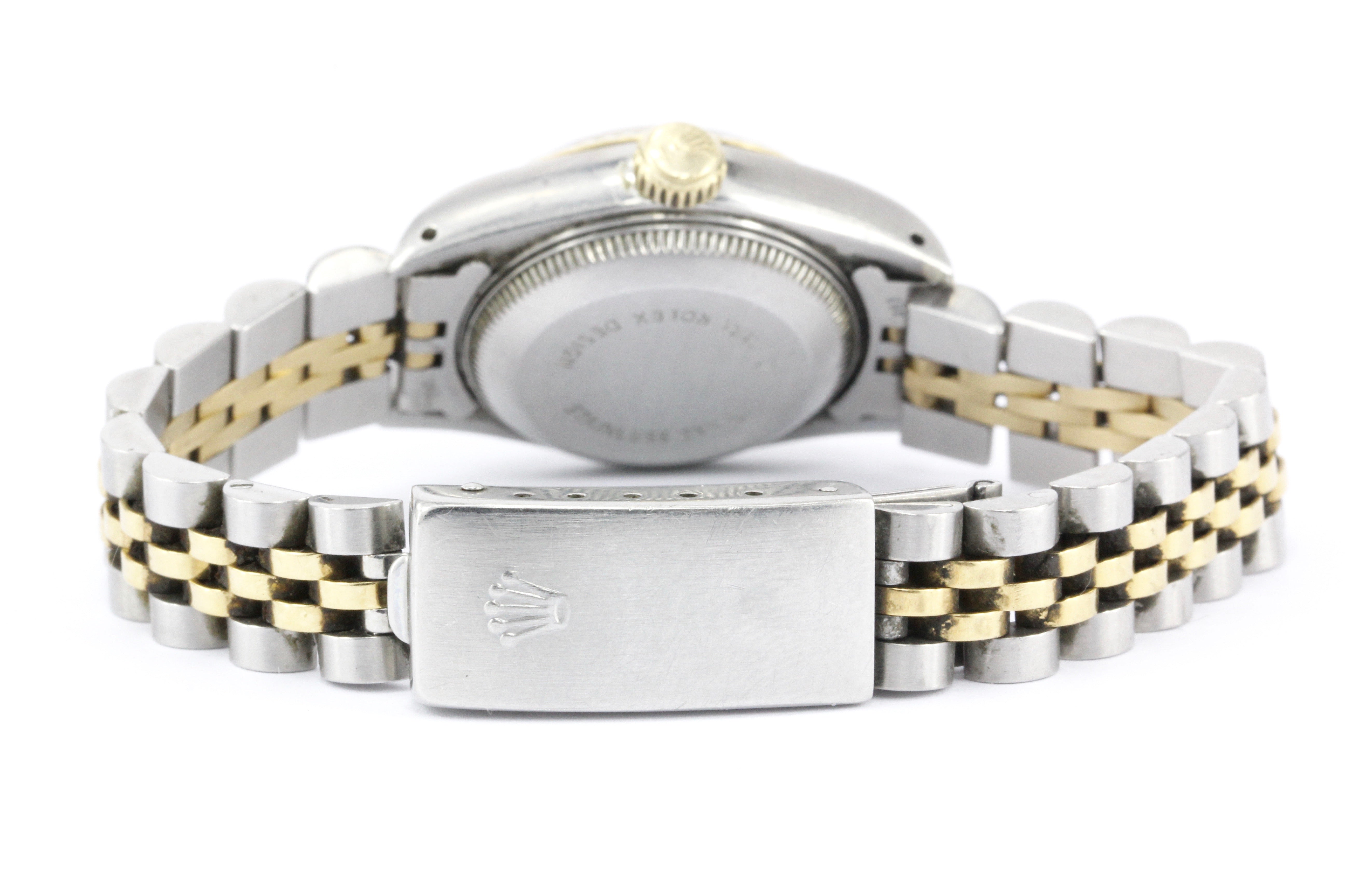 Rolex Ladies Datejust 69173 Stainless Steel & 18K Yellow Gold Silver Dial - Queen May
