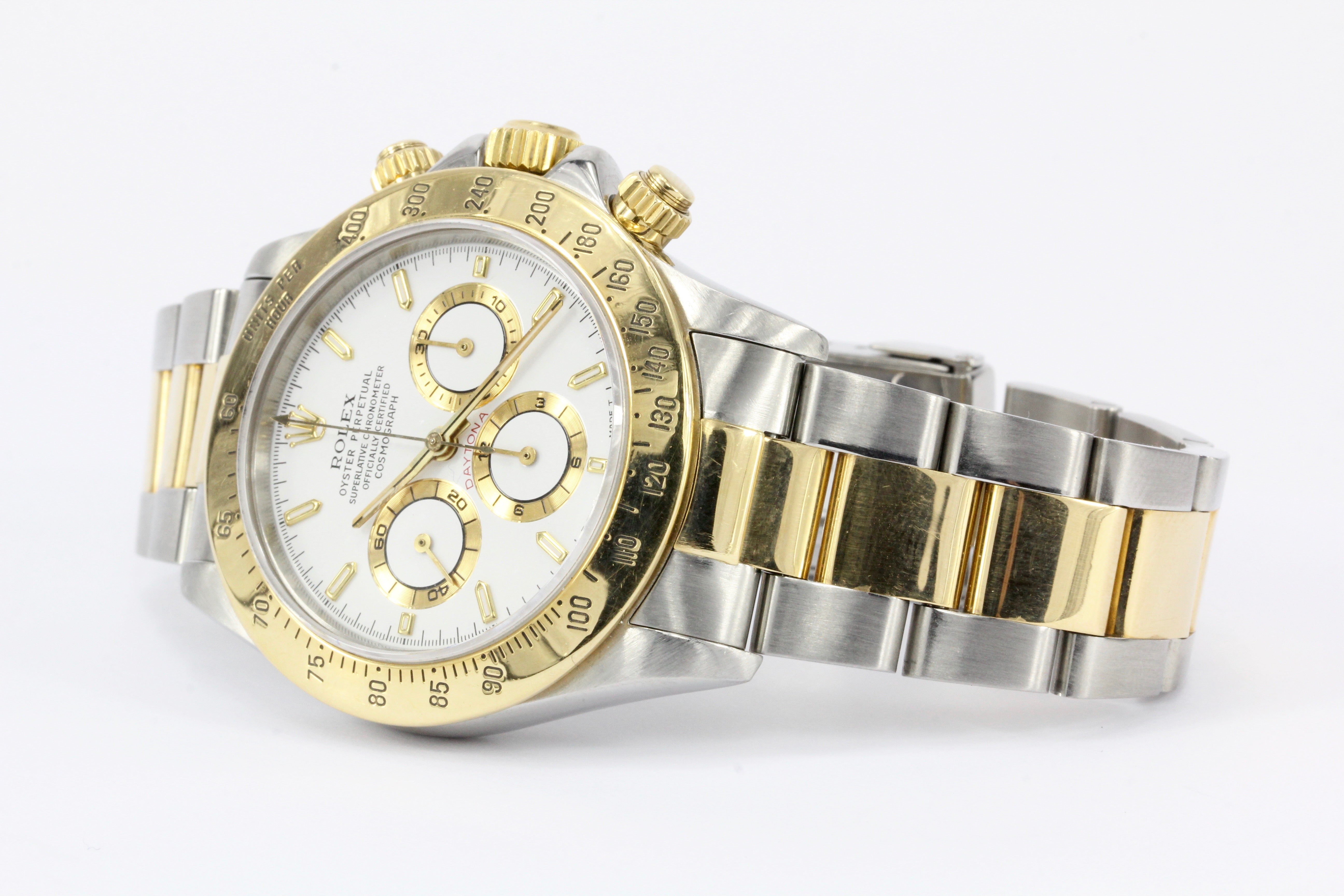 Rolex Daytona Model 16523 18k Yellow Gold & Steel Circa 1995 - Queen May